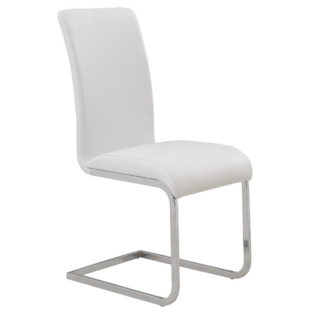  Worldwide Home Furnishings Maxim 202-489WT Dining Chair - White and Chrome IMAGE 1