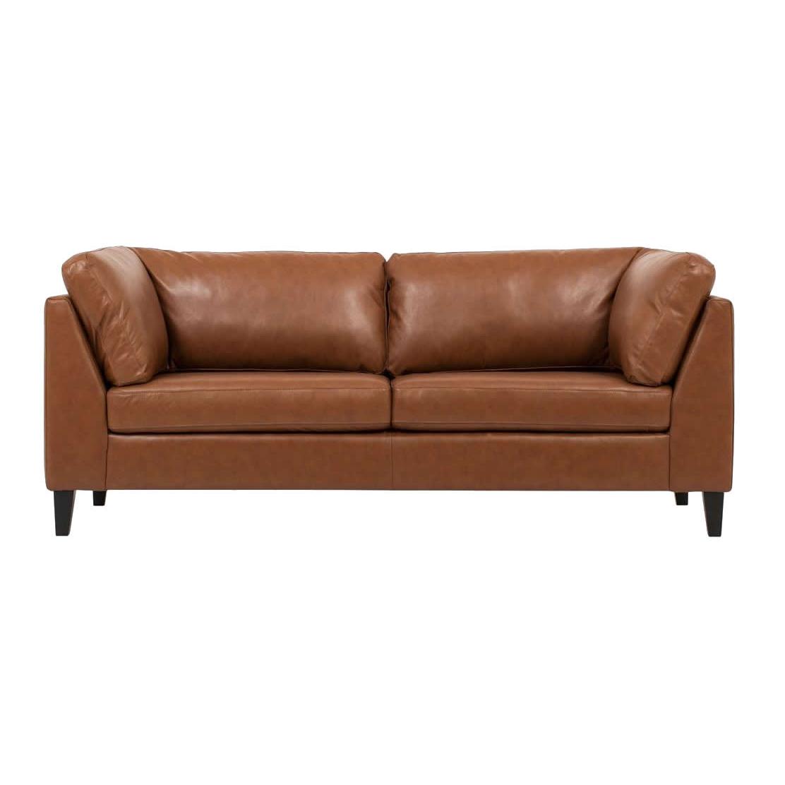  EQ3 Salema Stationary Leather Sofa 37024-91-GR100 IMAGE 1