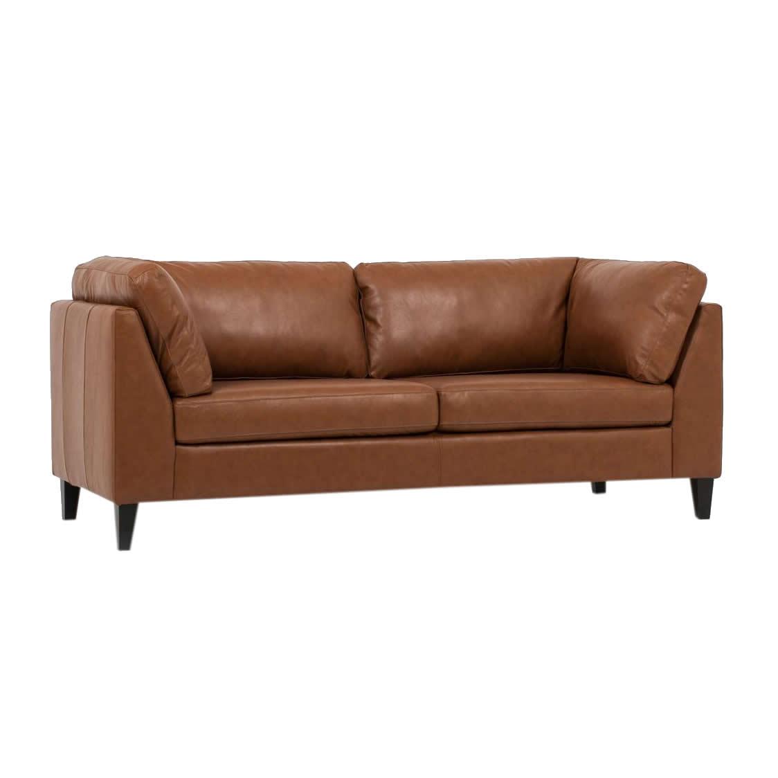  EQ3 Salema Stationary Leather Sofa 37024-91-GR100 IMAGE 2
