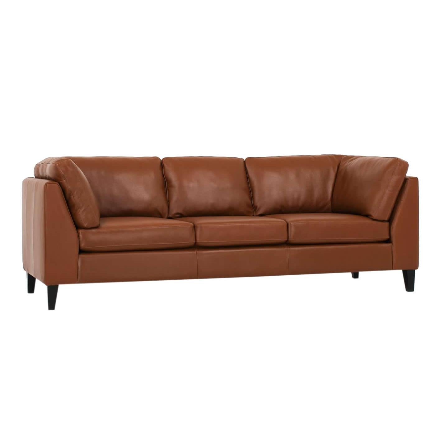  EQ3 Salema Stationary Leather Sofa 37024-01-GR100 IMAGE 2