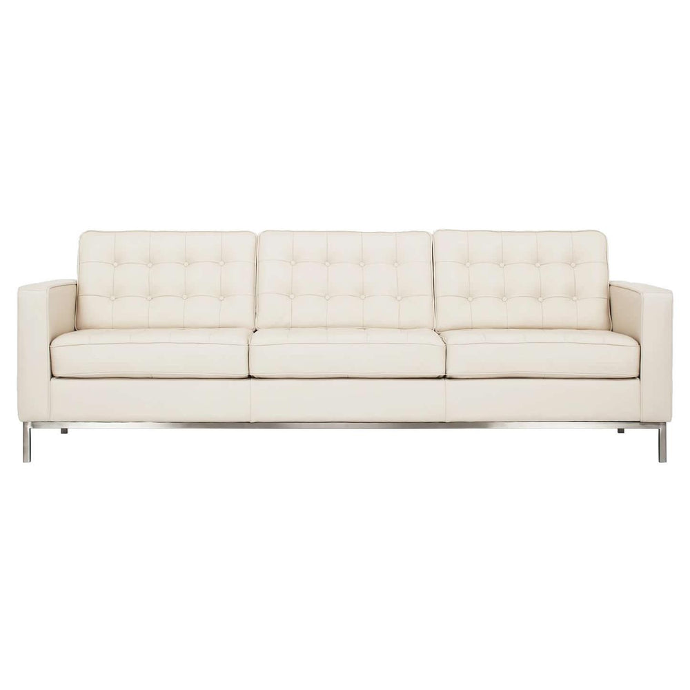  EQ3 Reverie Stationary Leather Sofa 37095-S3-GR100 IMAGE 1
