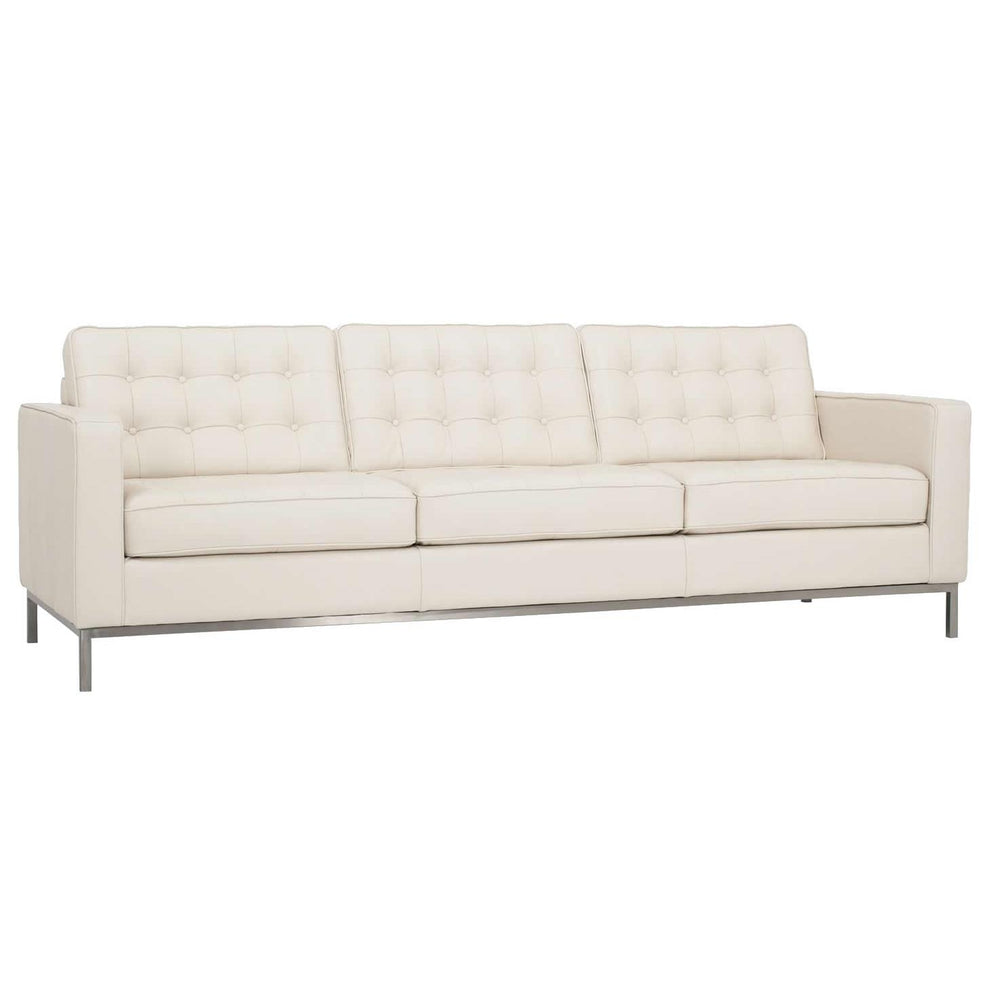  EQ3 Reverie Stationary Leather Sofa 37095-S3-GR100 IMAGE 2