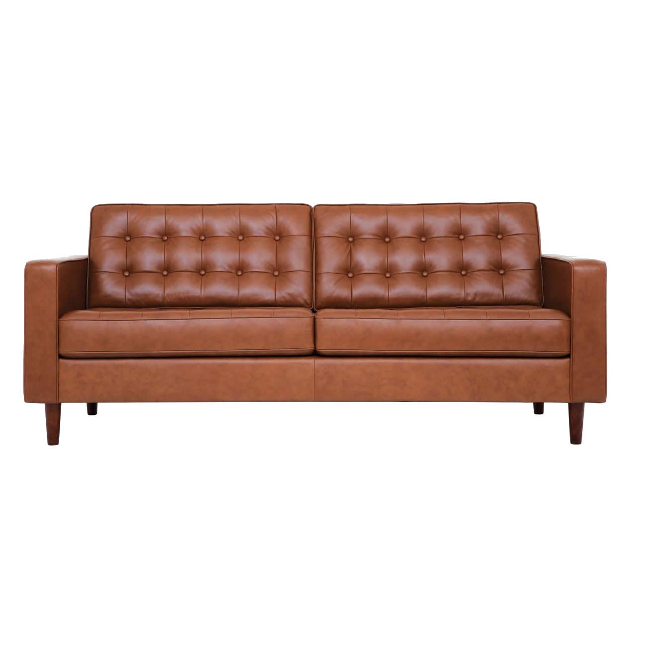  EQ3 Reverie Stationary Leather Sofa 37095-91-GR100 IMAGE 1