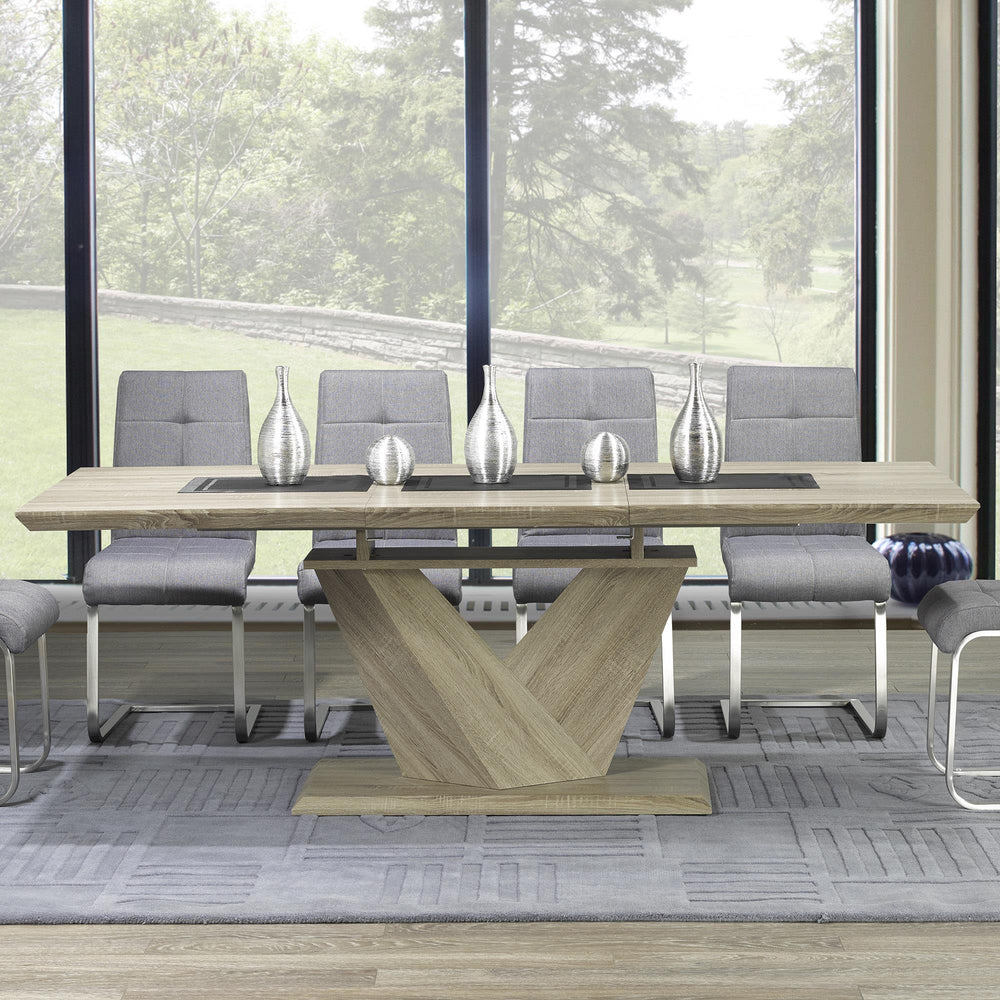  !nspire Eclipse 201-860OK Dining Table w/Extension - Washed Oak IMAGE 2