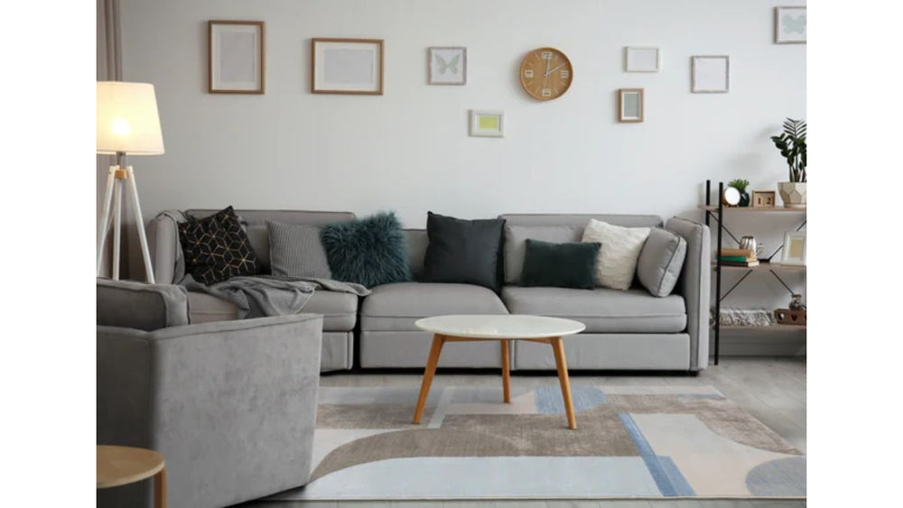 Belle Blue Grey Cream Shape Shifting Rug