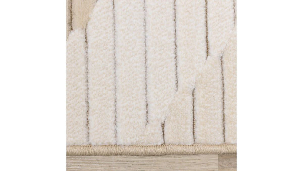 Ella Beige Cream Elegant Contemporary Geometric Pattern Rug