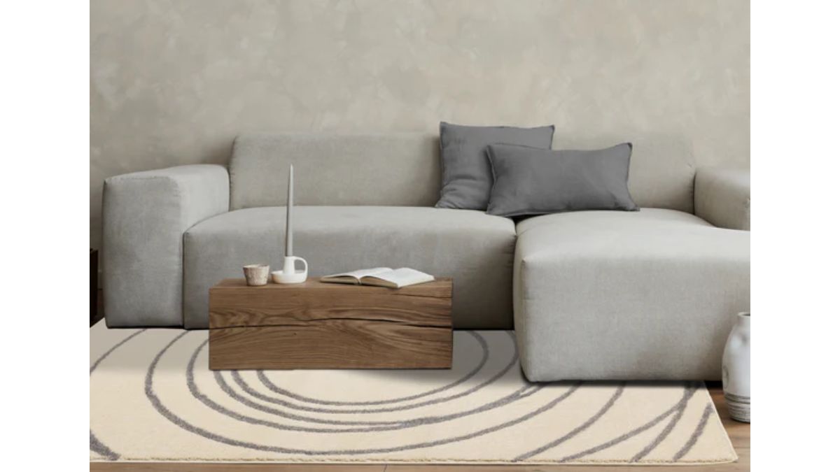 Sully Cream Grey Circle Swirl Rug