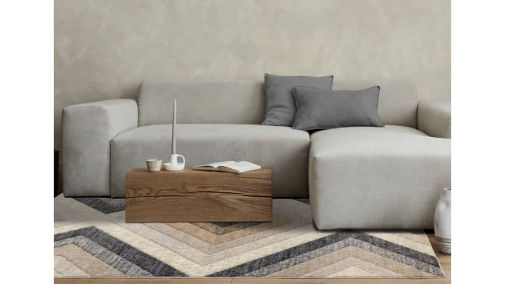 Cora Cream Grey Brown Diamond Design Rug