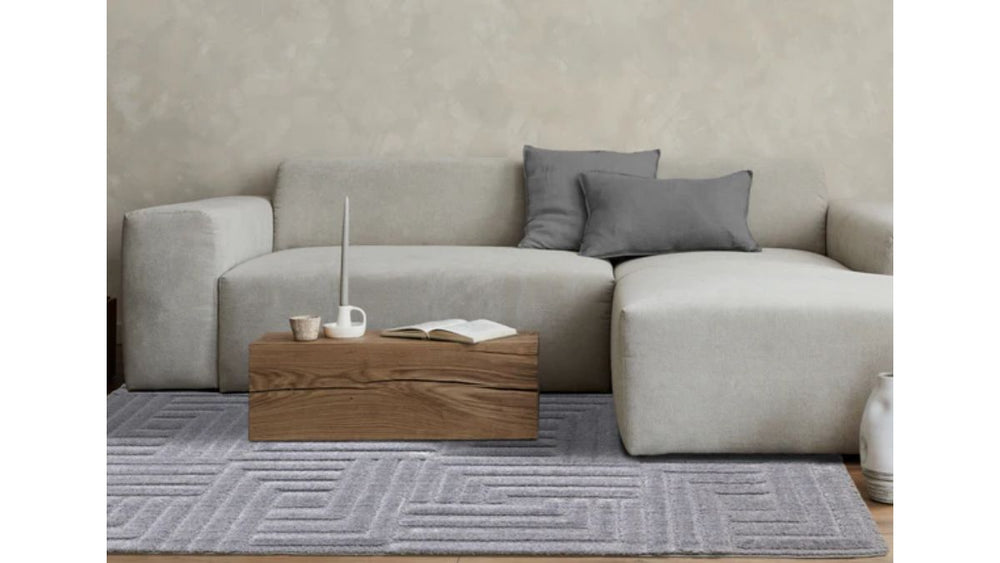 Luxe Blue Maze Design Rug