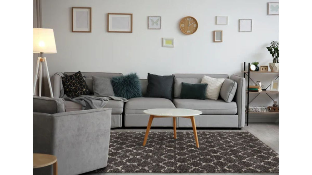 Lane Grey Cream Lattice Luxury Rug