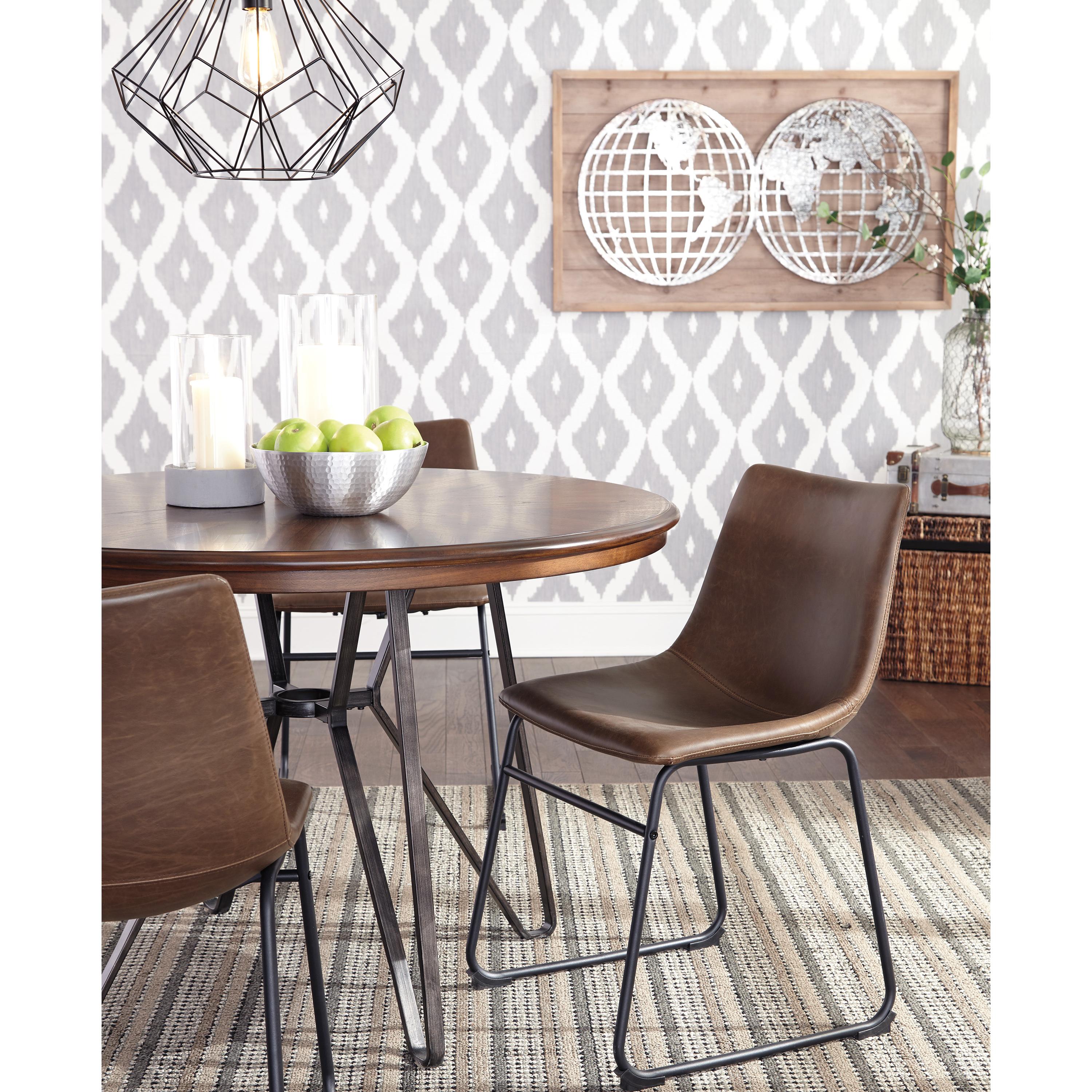  Signature Design by Ashley Round Centiar Dining Table with Pedestal Base D372-15 IMAGE 3