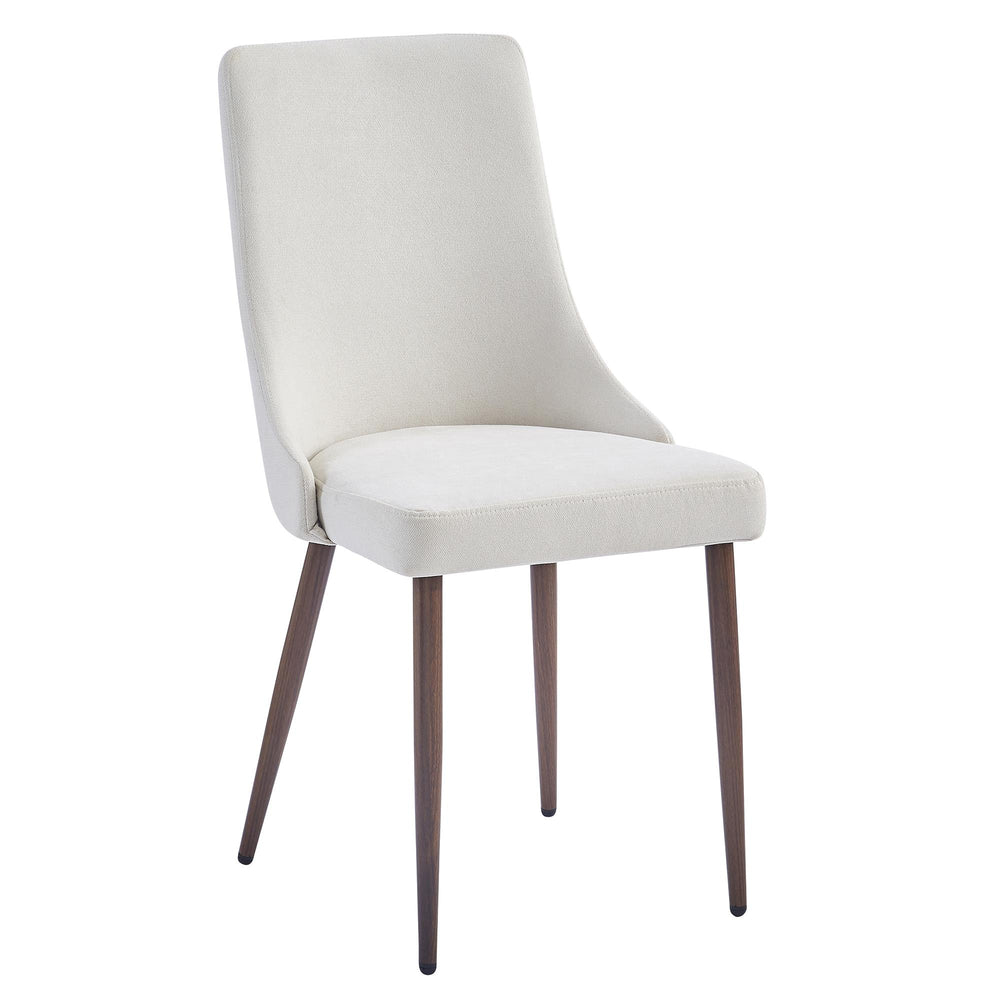  Worldwide Home Furnishings Cora 202-182BG Fabric Dining Chair - Beige and Walnut IMAGE 1