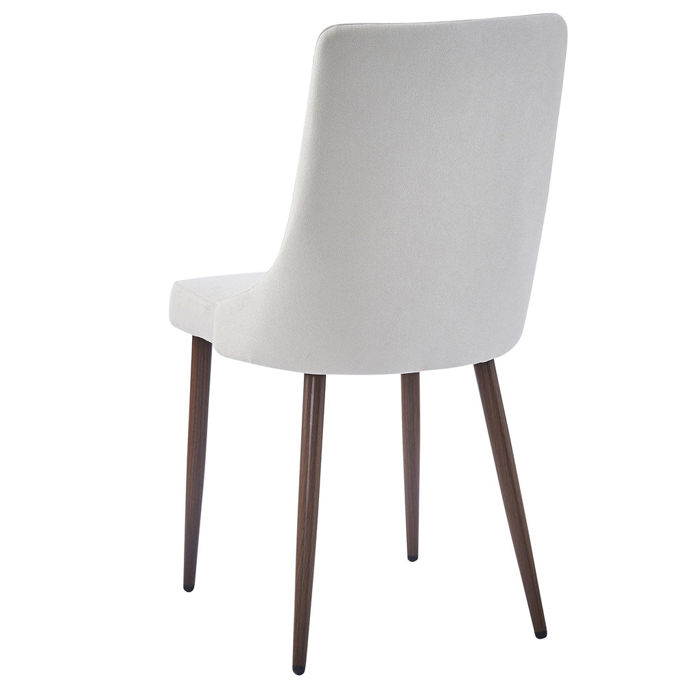  Worldwide Home Furnishings Cora 202-182BG Fabric Dining Chair - Beige and Walnut IMAGE 3