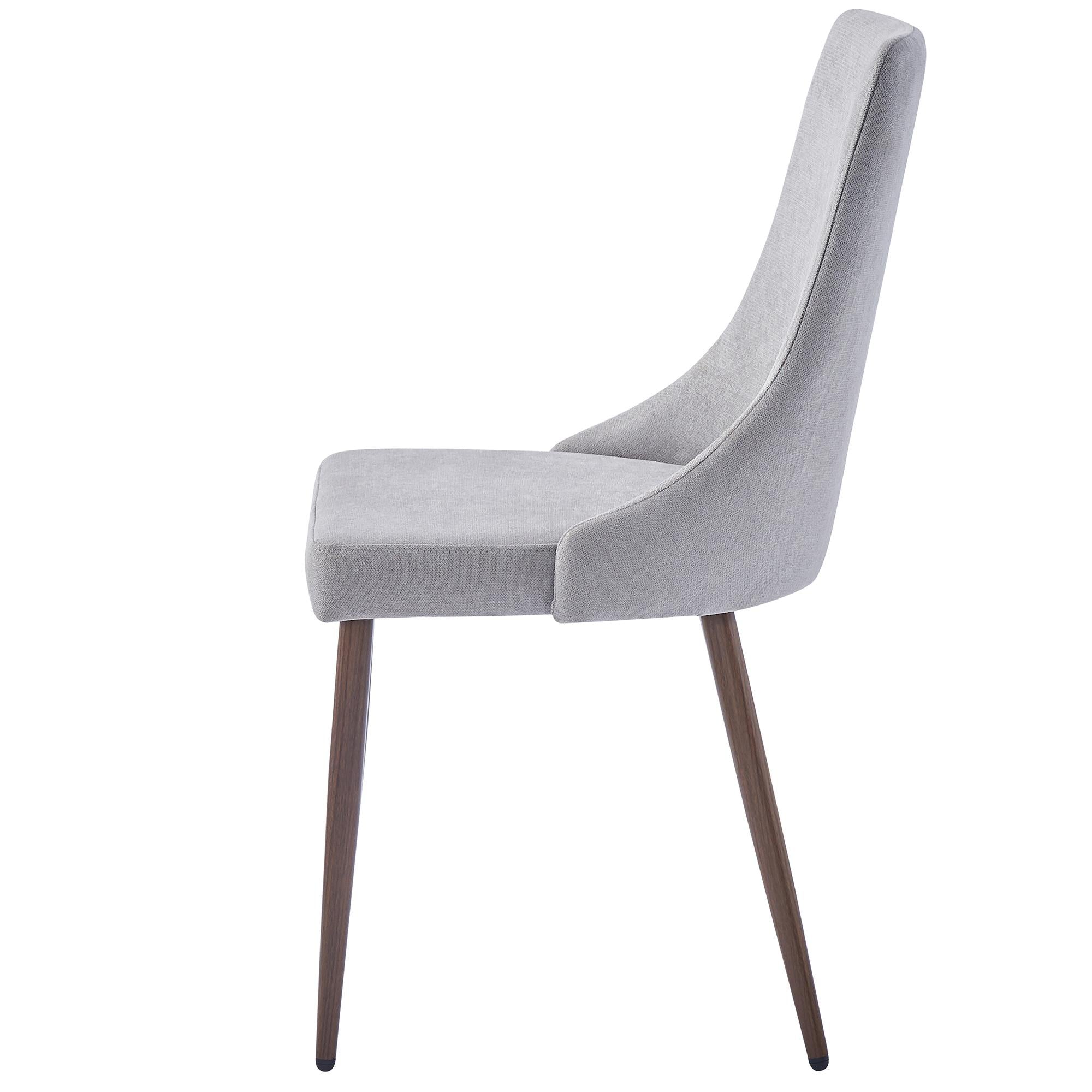  Worldwide Home Furnishings Cora 202-182GY Fabric Dining Chair - Grey and Walnut IMAGE 4