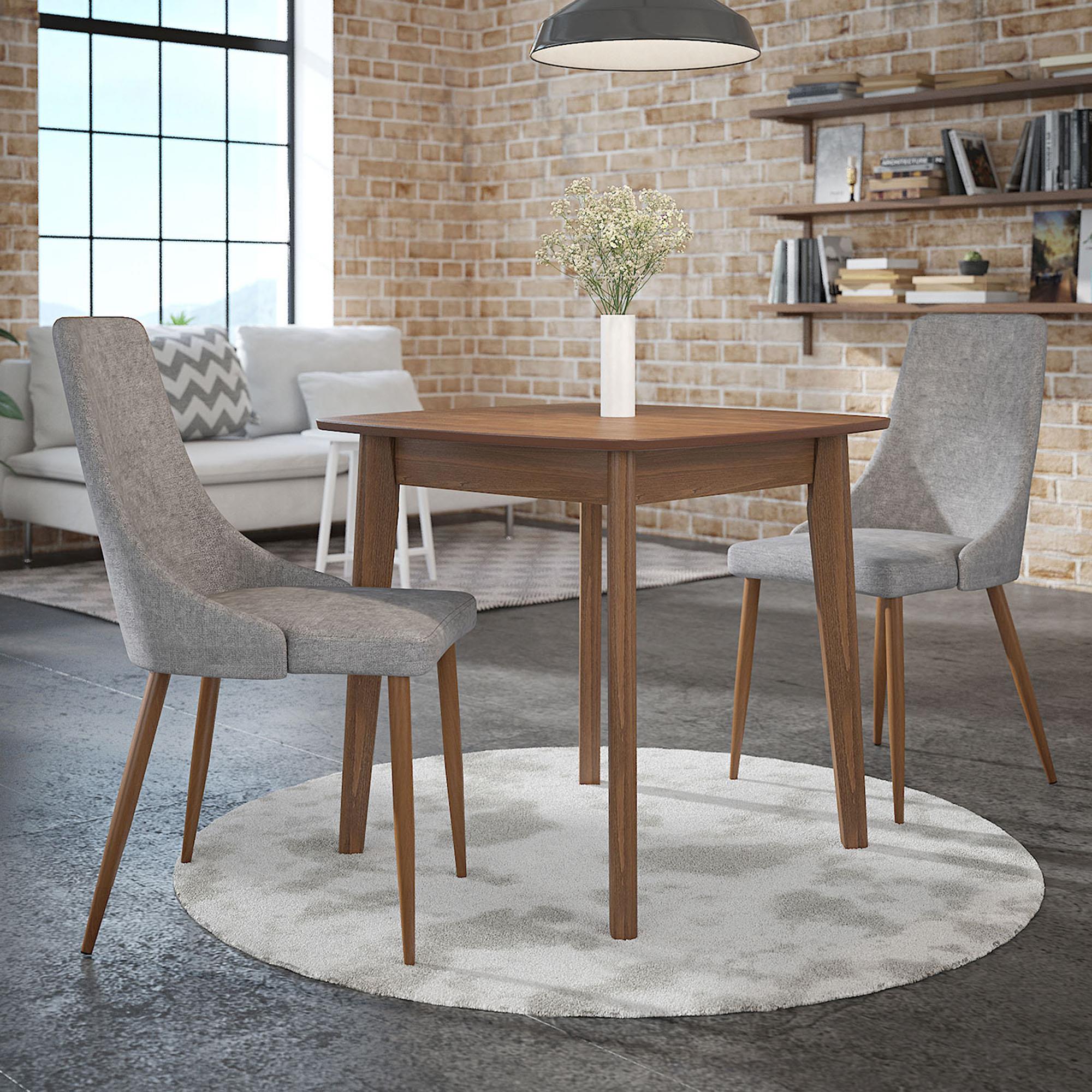  Worldwide Home Furnishings Cora 202-182GY Fabric Dining Chair - Grey and Walnut IMAGE 5