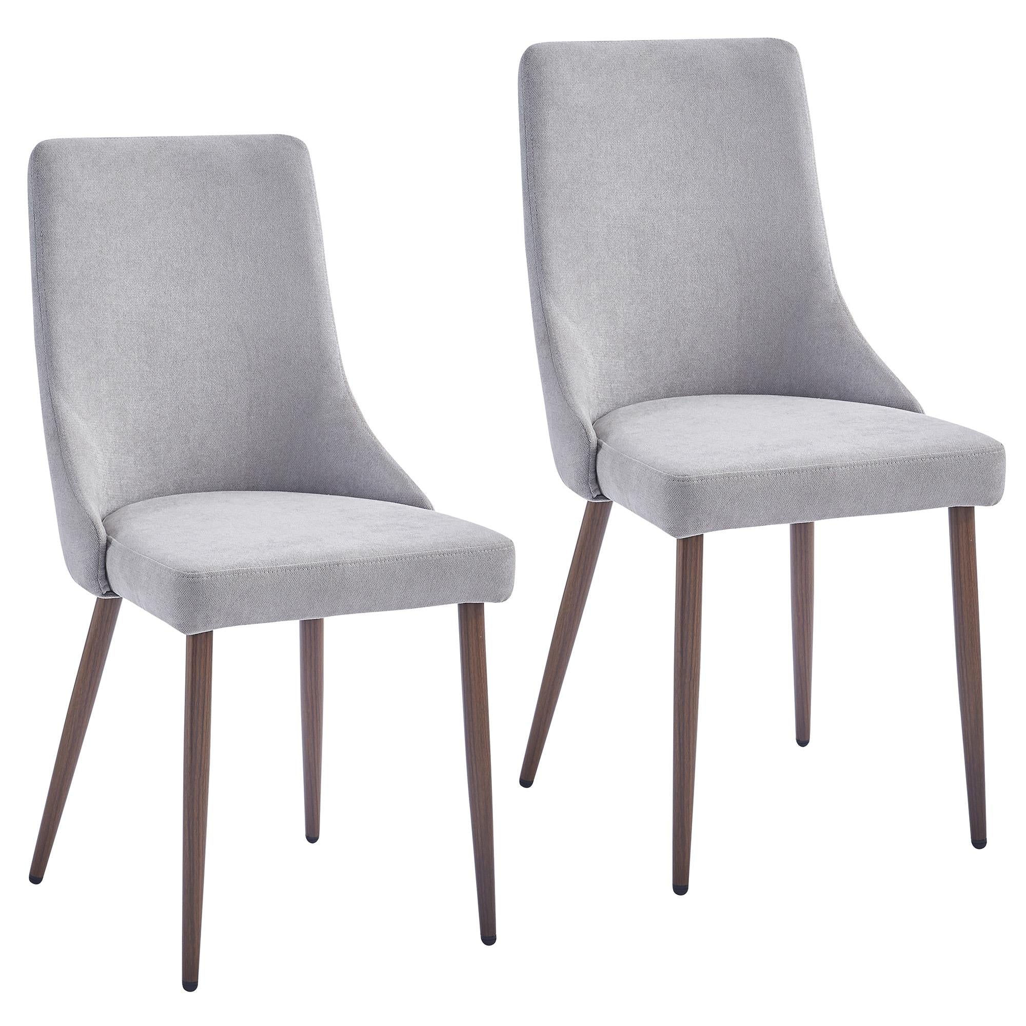  Worldwide Home Furnishings Cora 202-182GY Fabric Dining Chair - Grey and Walnut IMAGE 7