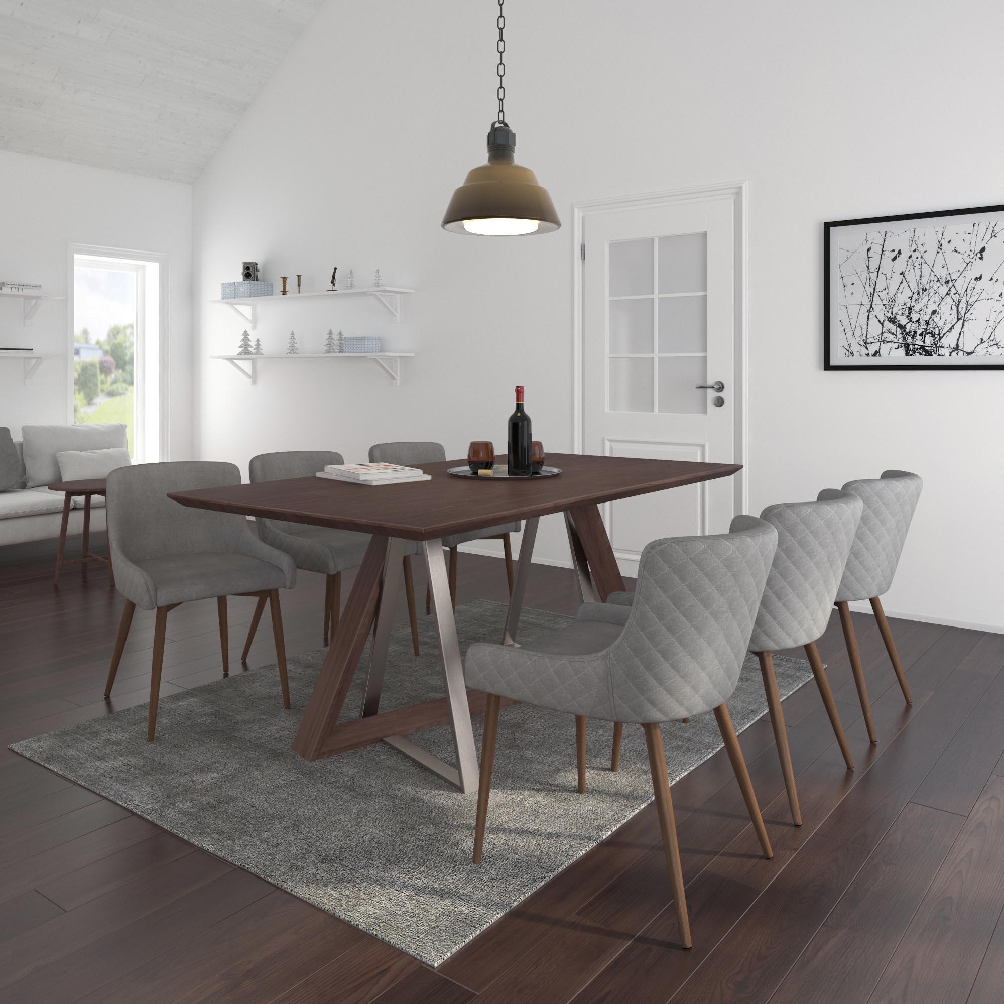  !nspire Drake 201-219WAL Rectangular Dining Table - Walnut IMAGE 2