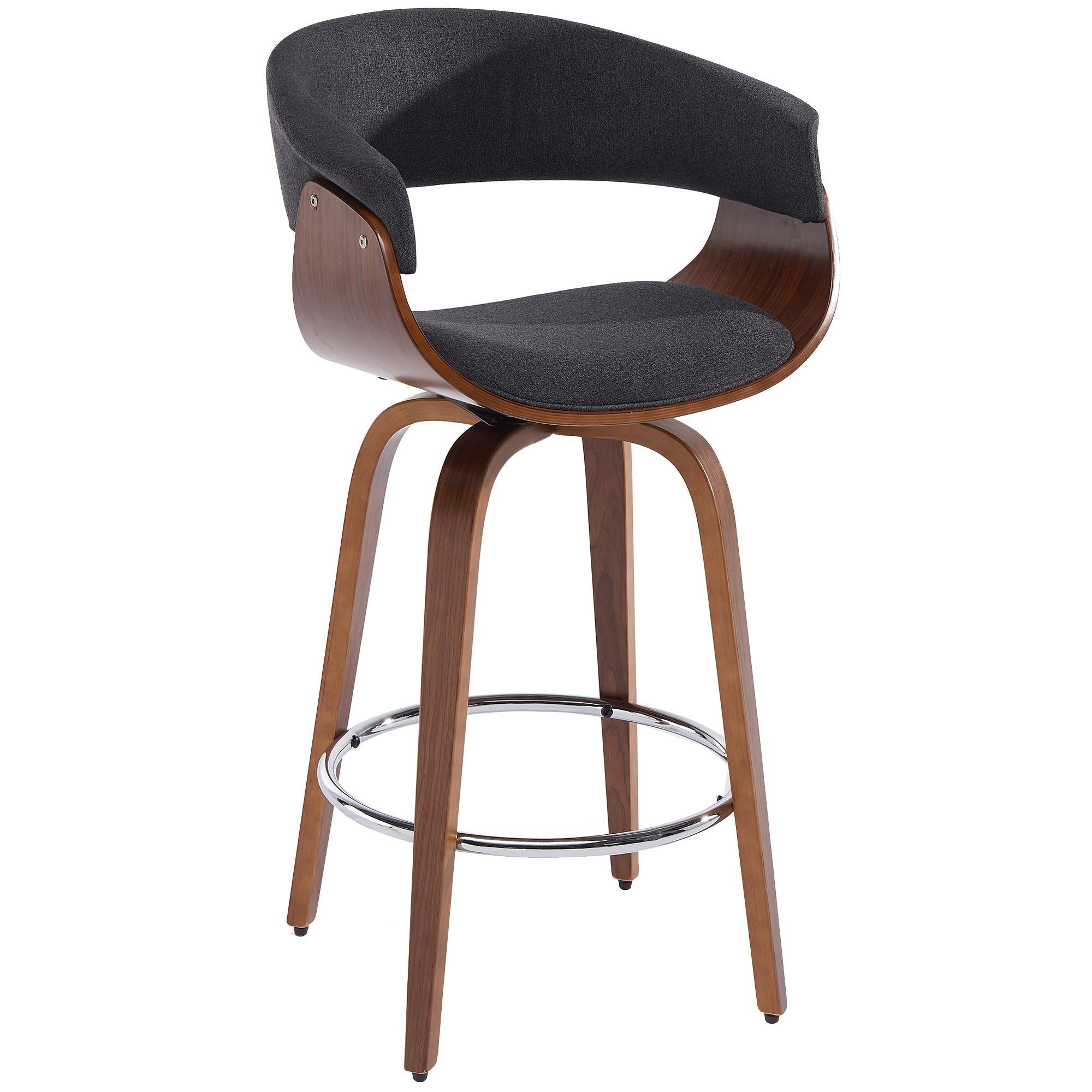  !nspire Holt 203-981CH 26" Counter Stool - Charcoal and Walnut IMAGE 1