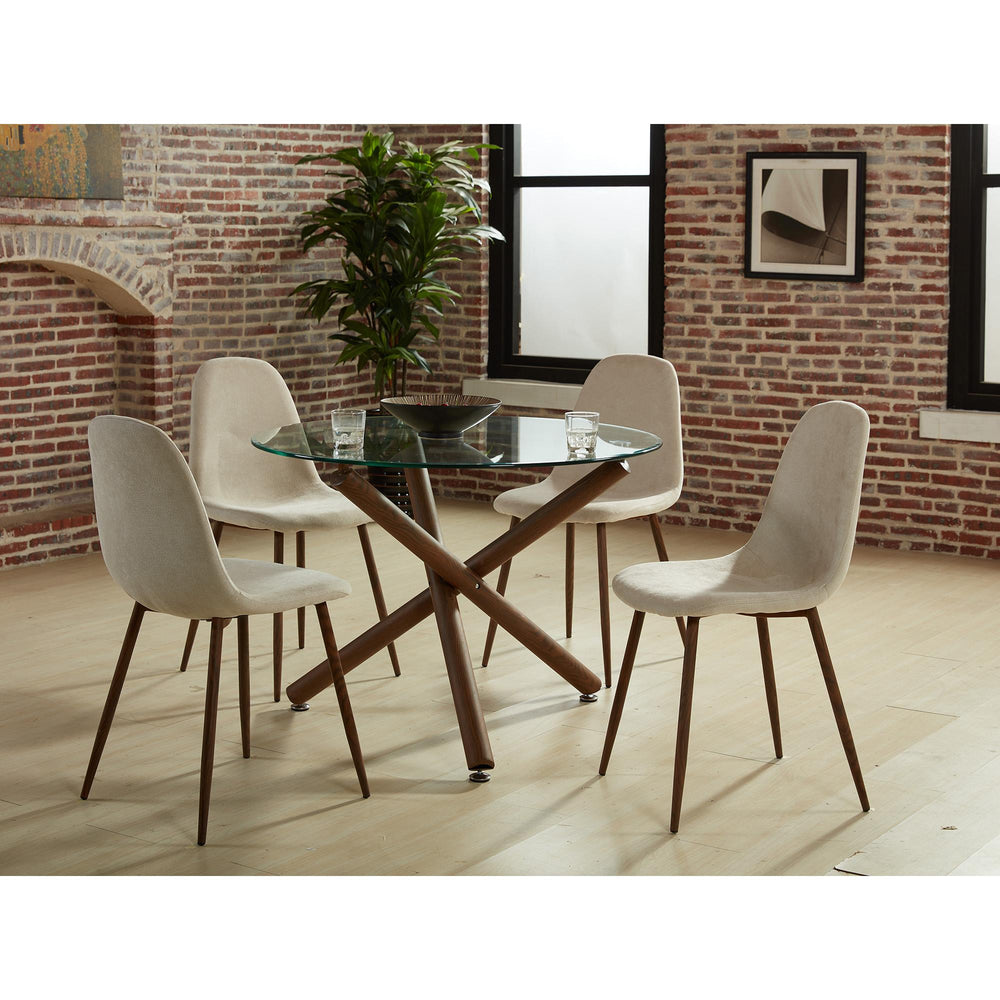  Worldwide Home Furnishings Lyna 202-250BG Dining Chair - Beige and Walnut IMAGE 2