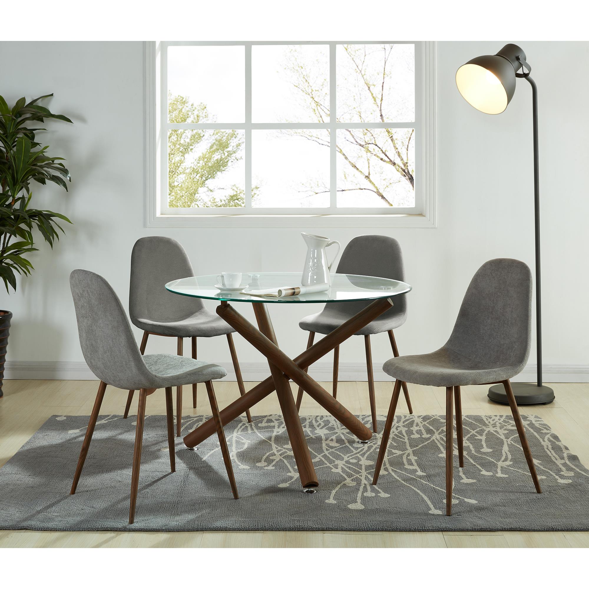  Worldwide Home Furnishings Lyna 202-250GY Dining Chair - Grey and Walnut IMAGE 2