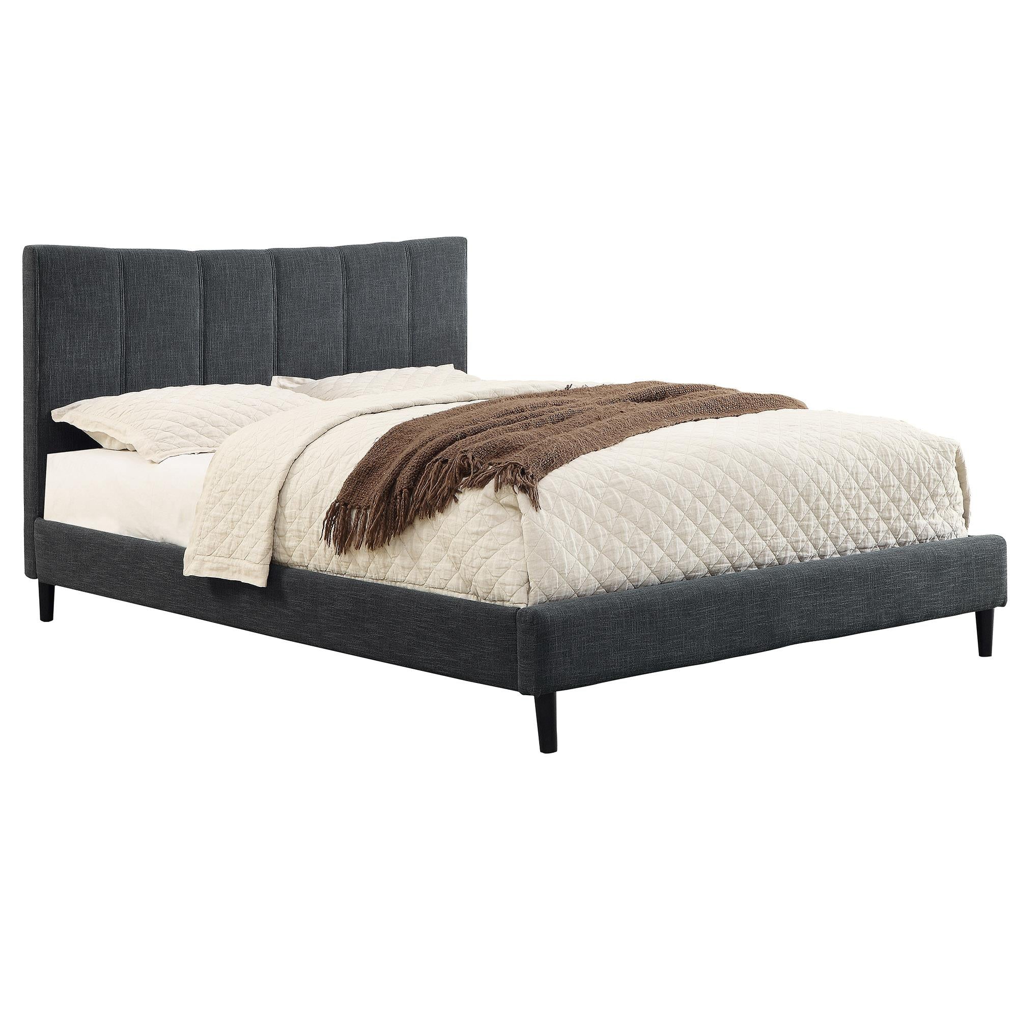  Worldwide Home Furnishings Rimo 101-268Q-GY 60" Queen Platform Bed - Grey IMAGE 1