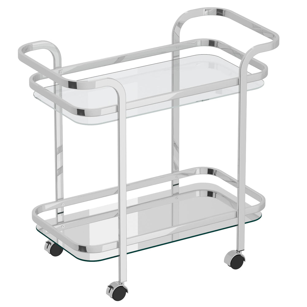  Worldwide Home Furnishings Zedd 556-218CH 2-Tier Bar Cart - Chrome IMAGE 1