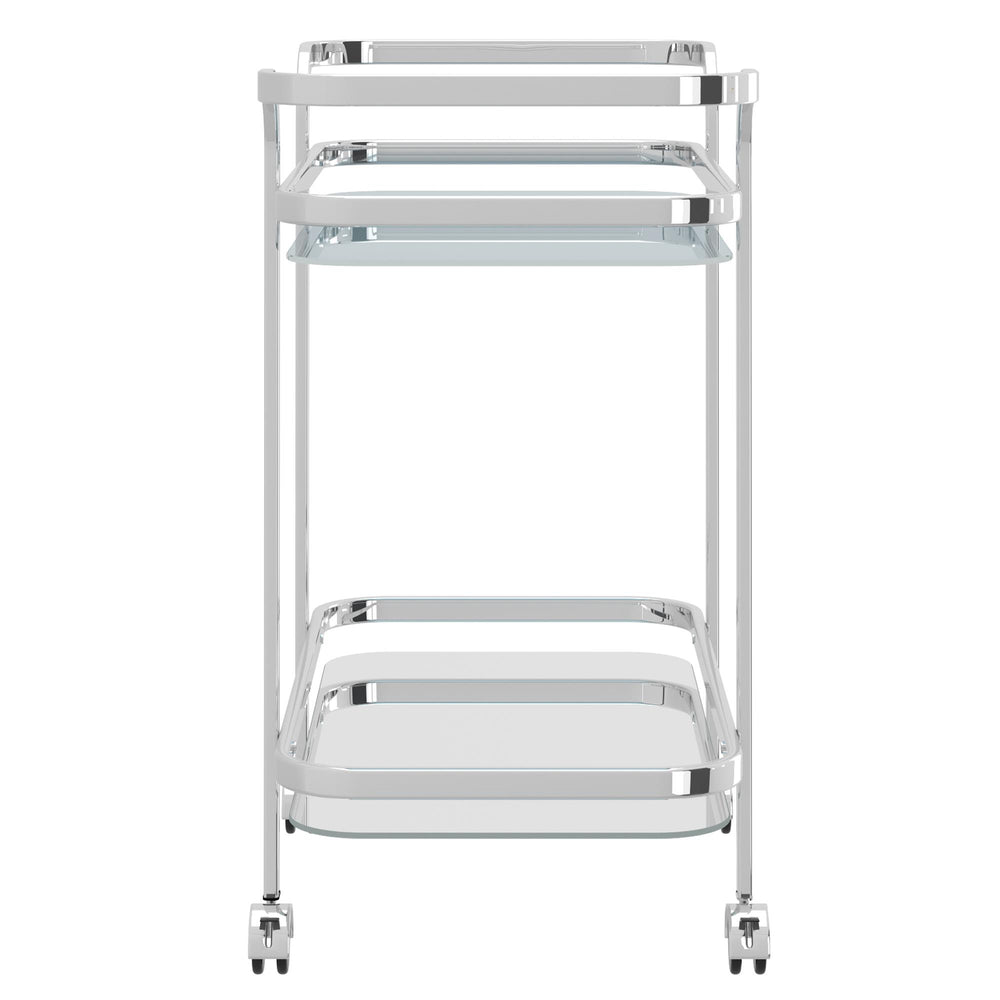  Worldwide Home Furnishings Zedd 556-218CH 2-Tier Bar Cart - Chrome IMAGE 4