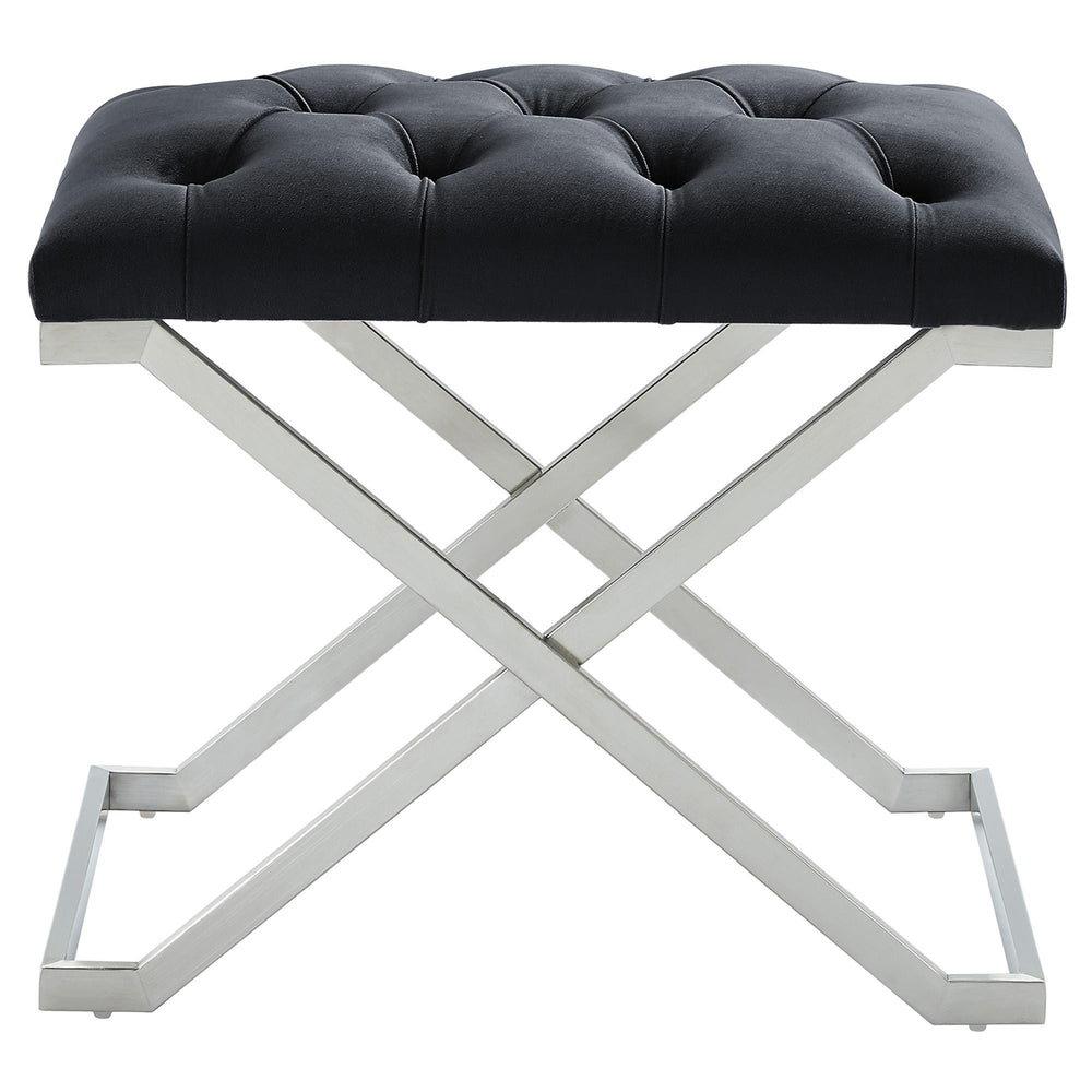  !nspire Aldo 401-103BK Bench - Black and Silver IMAGE 1