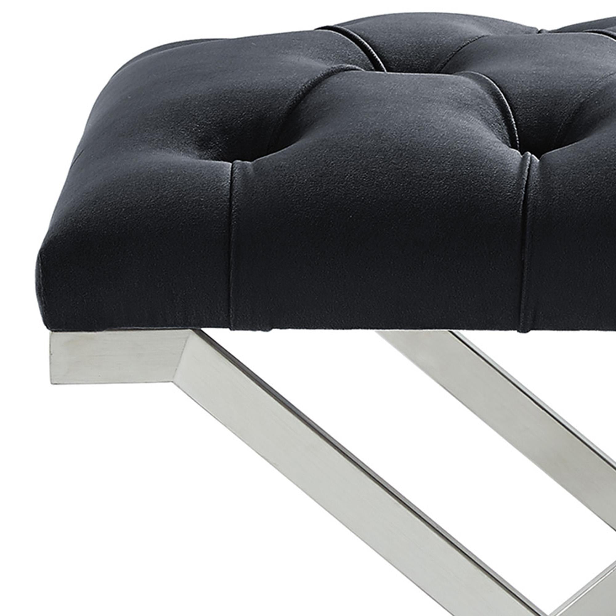  !nspire Aldo 401-103BK Bench - Black and Silver IMAGE 6
