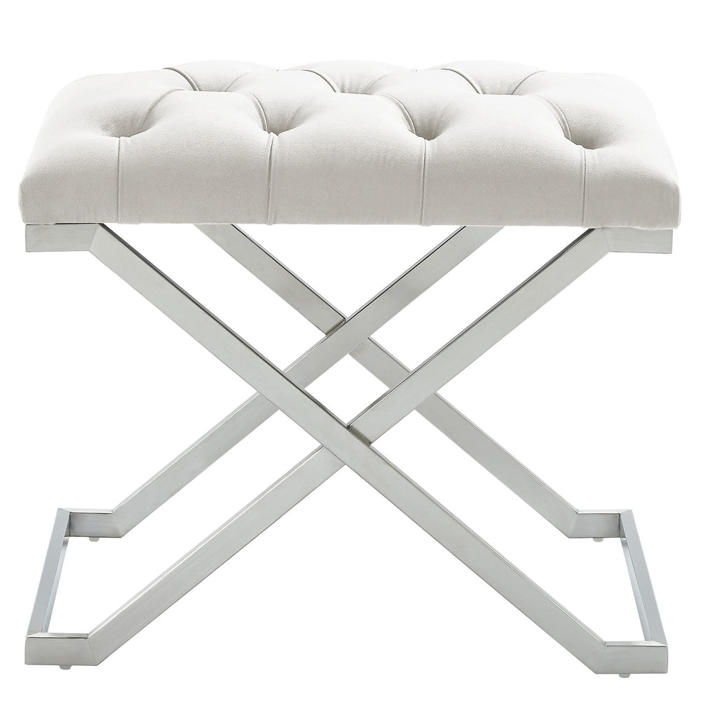  !nspire Aldo 401-103IV Bench - Ivory and Silver IMAGE 1