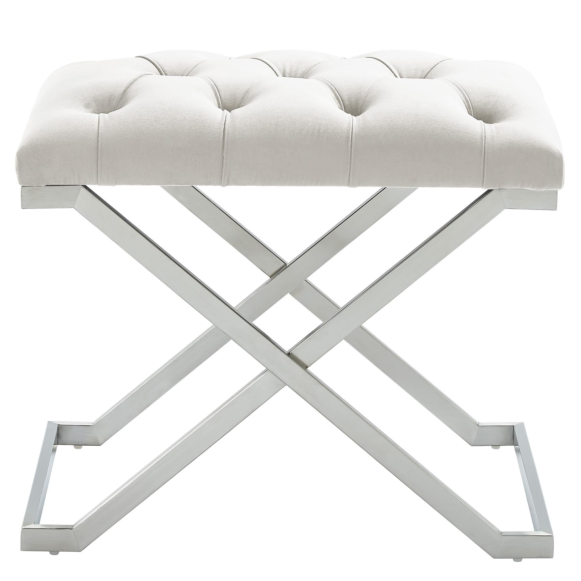  !nspire Aldo 401-103IV Bench - Ivory and Silver IMAGE 1