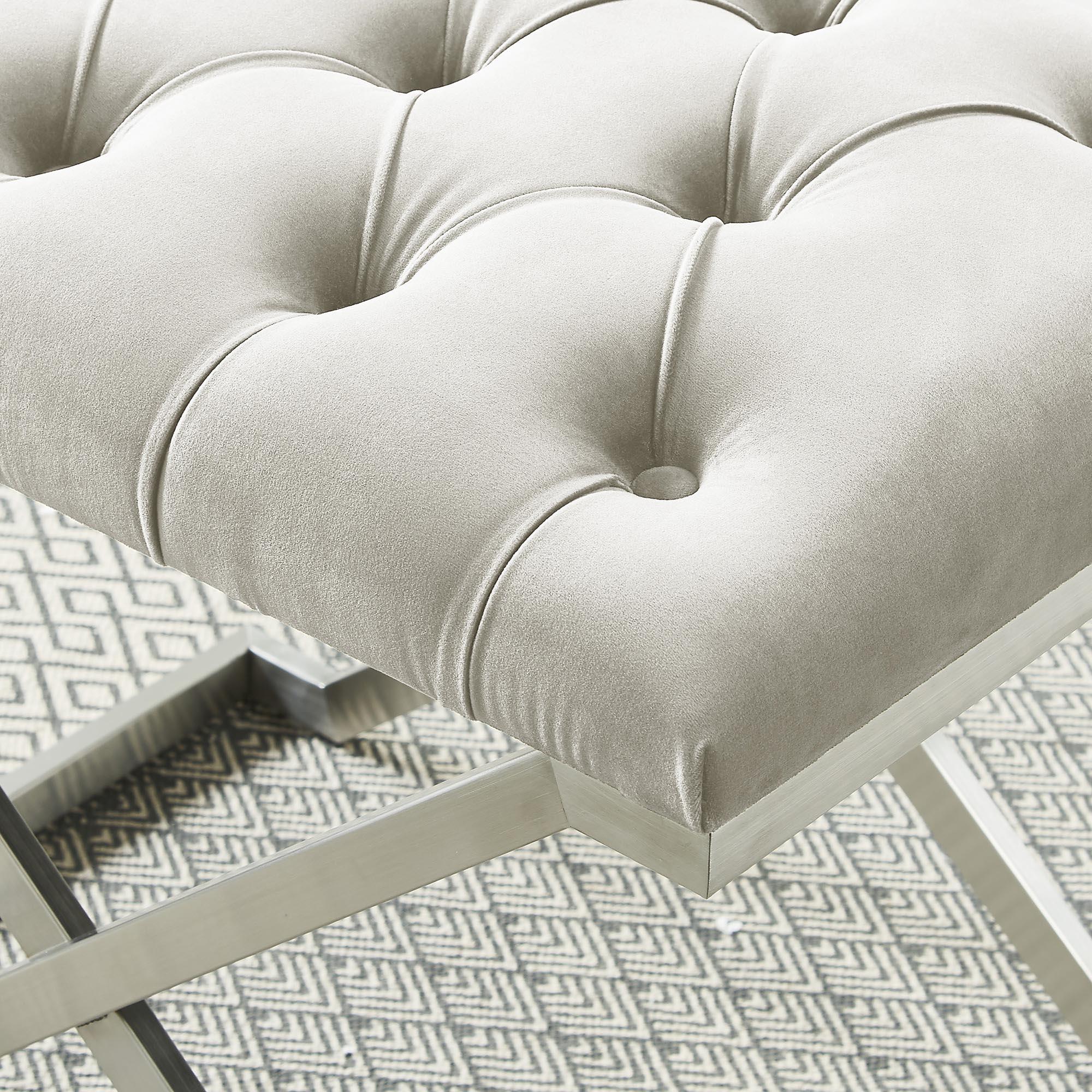  !nspire Aldo 401-103IV Bench - Ivory and Silver IMAGE 5