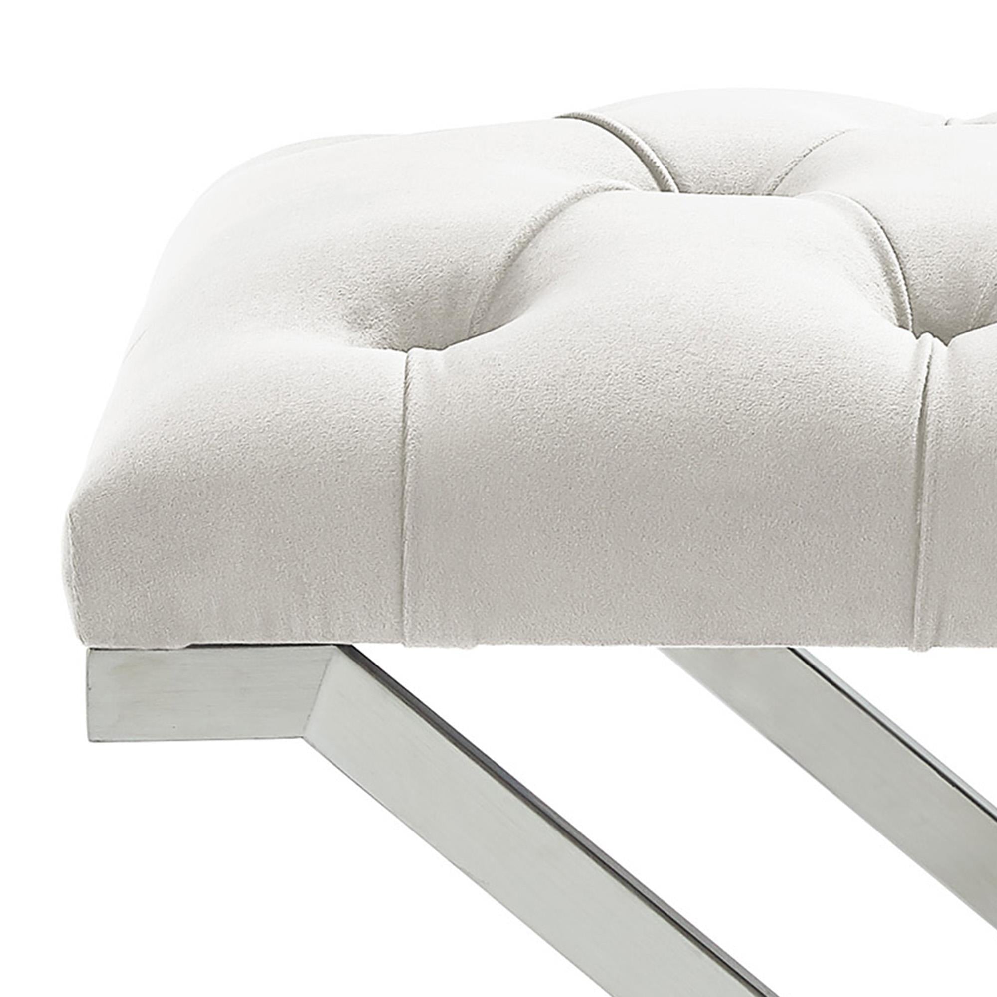  !nspire Aldo 401-103IV Bench - Ivory and Silver IMAGE 6
