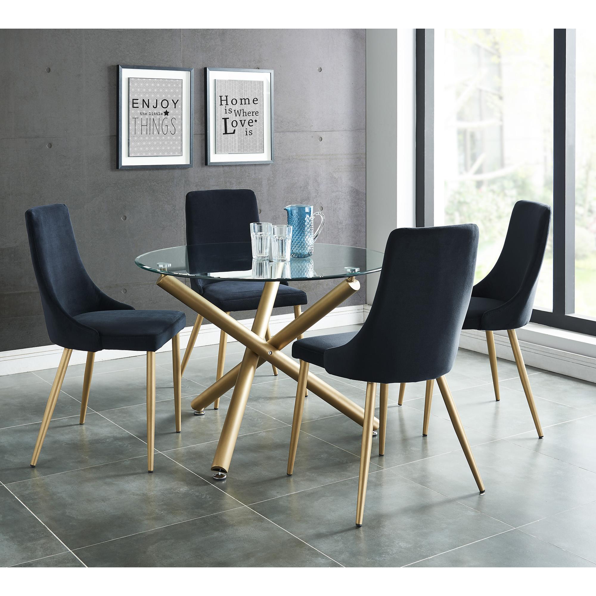  !nspire Carmilla 201-353GD Round Dining Table - Aged Gold IMAGE 2