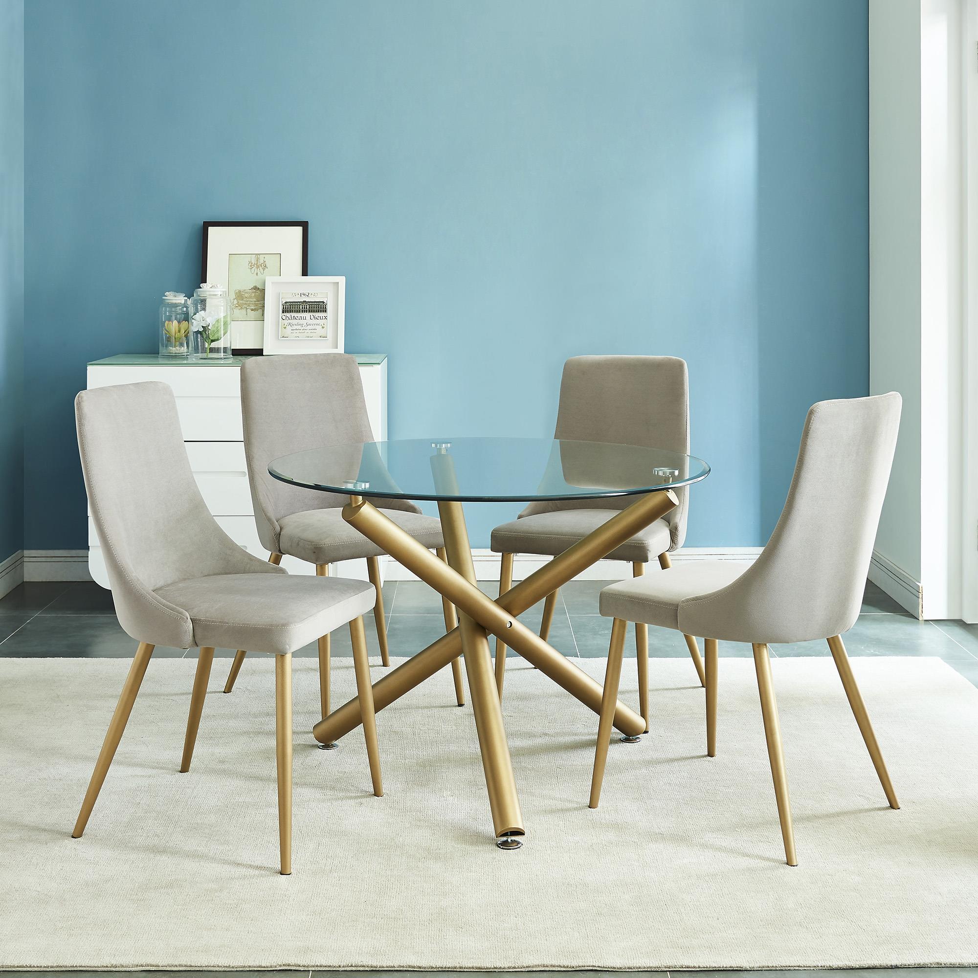  !nspire Carmilla 201-353GD Round Dining Table - Aged Gold IMAGE 5