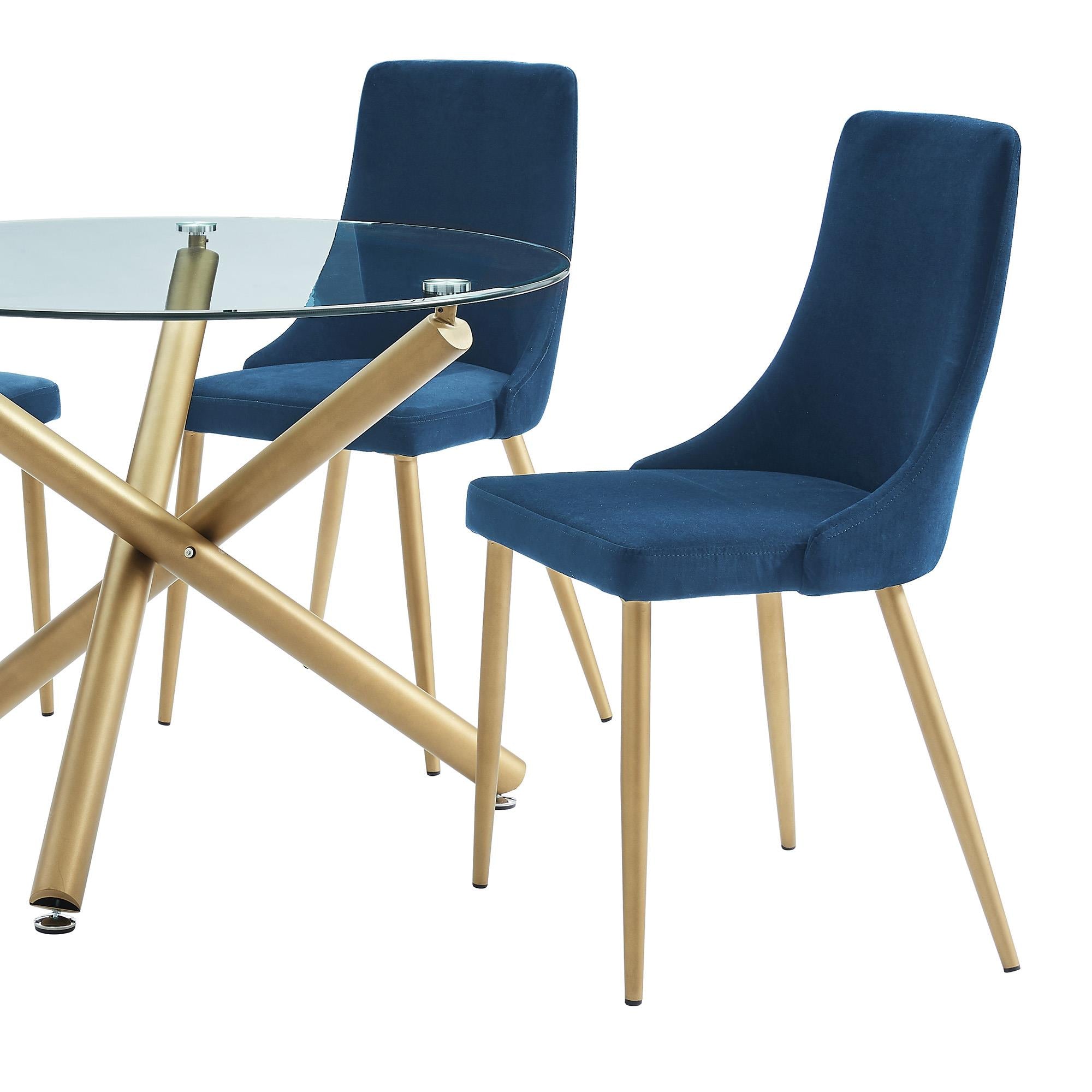  !nspire Carmilla 202-353BLU Dining Chair - Blue and Aged Gold IMAGE 6