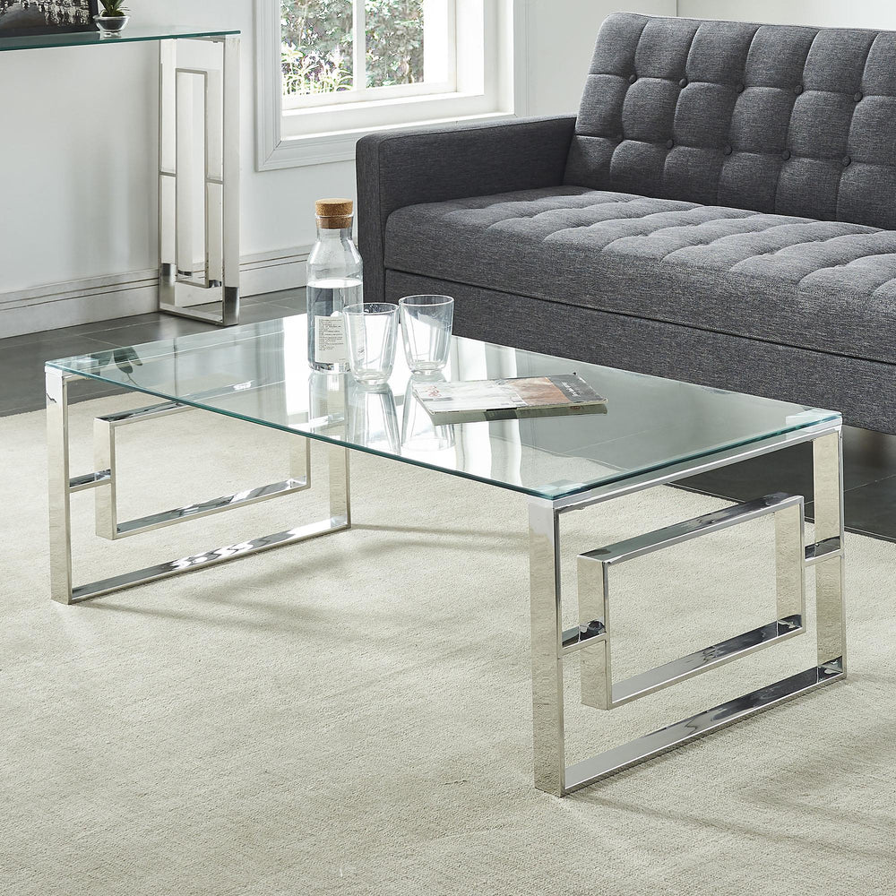  !nspire Eros 301-482CH Coffee Table - Silver IMAGE 2