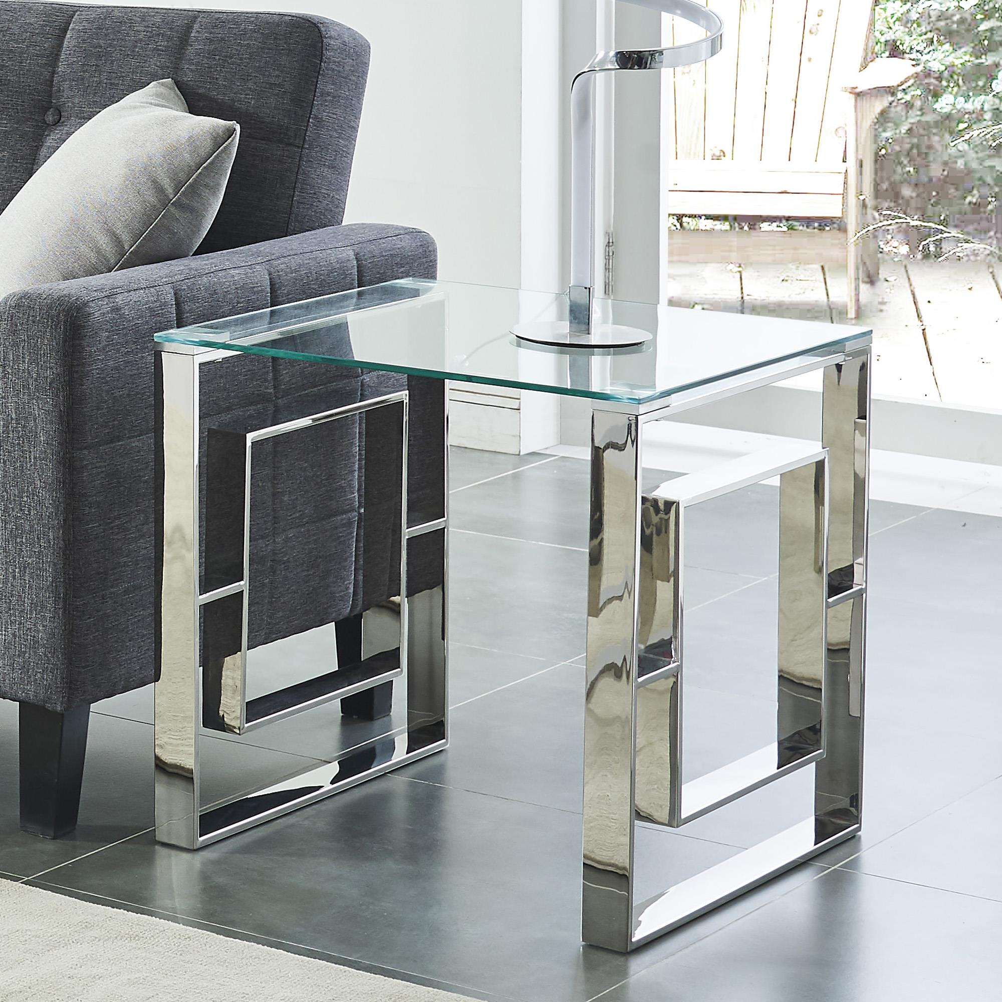  !nspire Eros 501-482CH Accent Table - Silver IMAGE 2