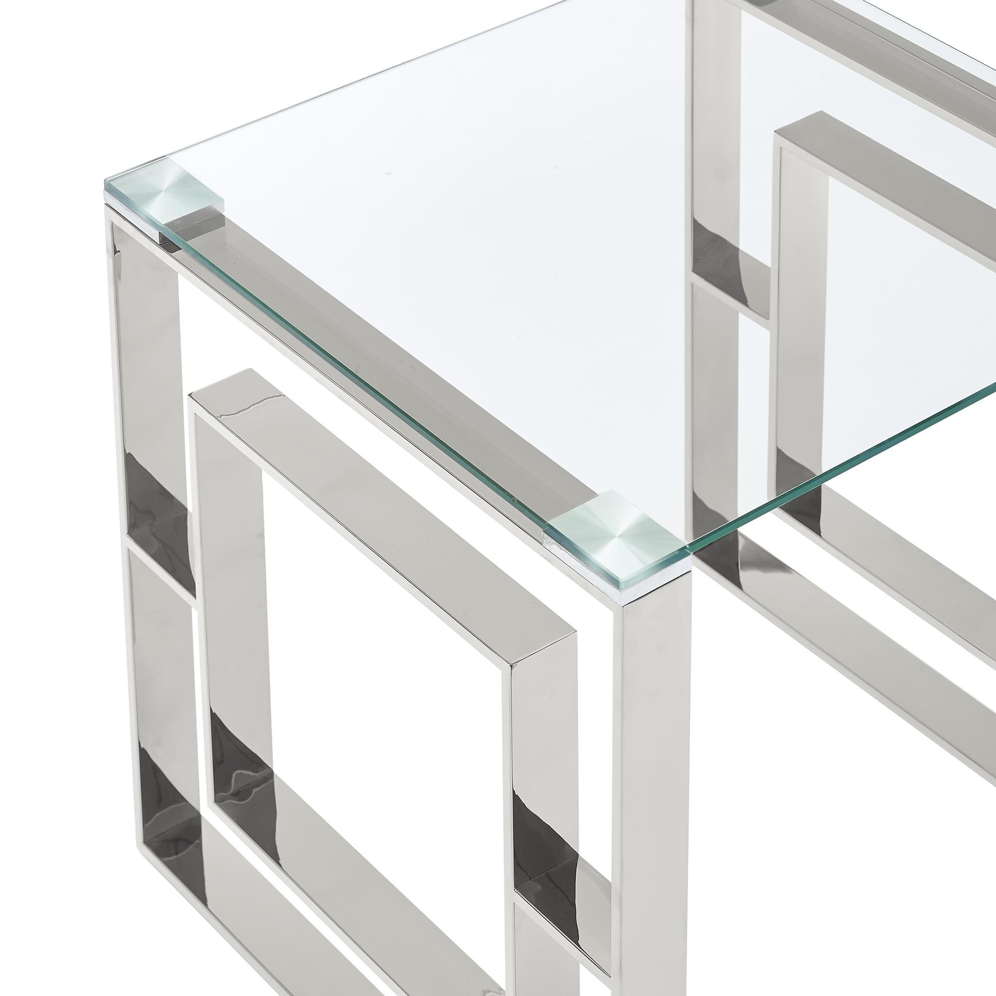  !nspire Eros 501-482CH Accent Table - Silver IMAGE 4
