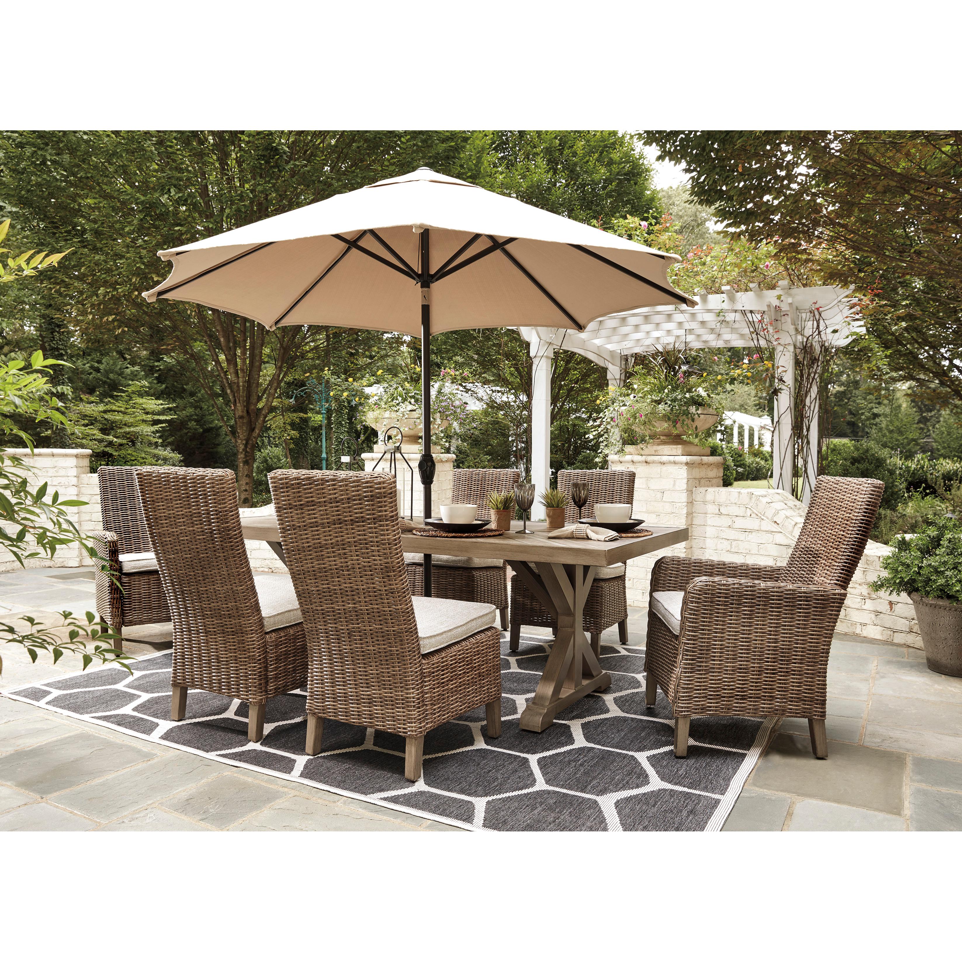  Signature Design by Ashley Beachcroft P791-625 Rectangular Dining Table with Umbrella Option IMAGE 11
