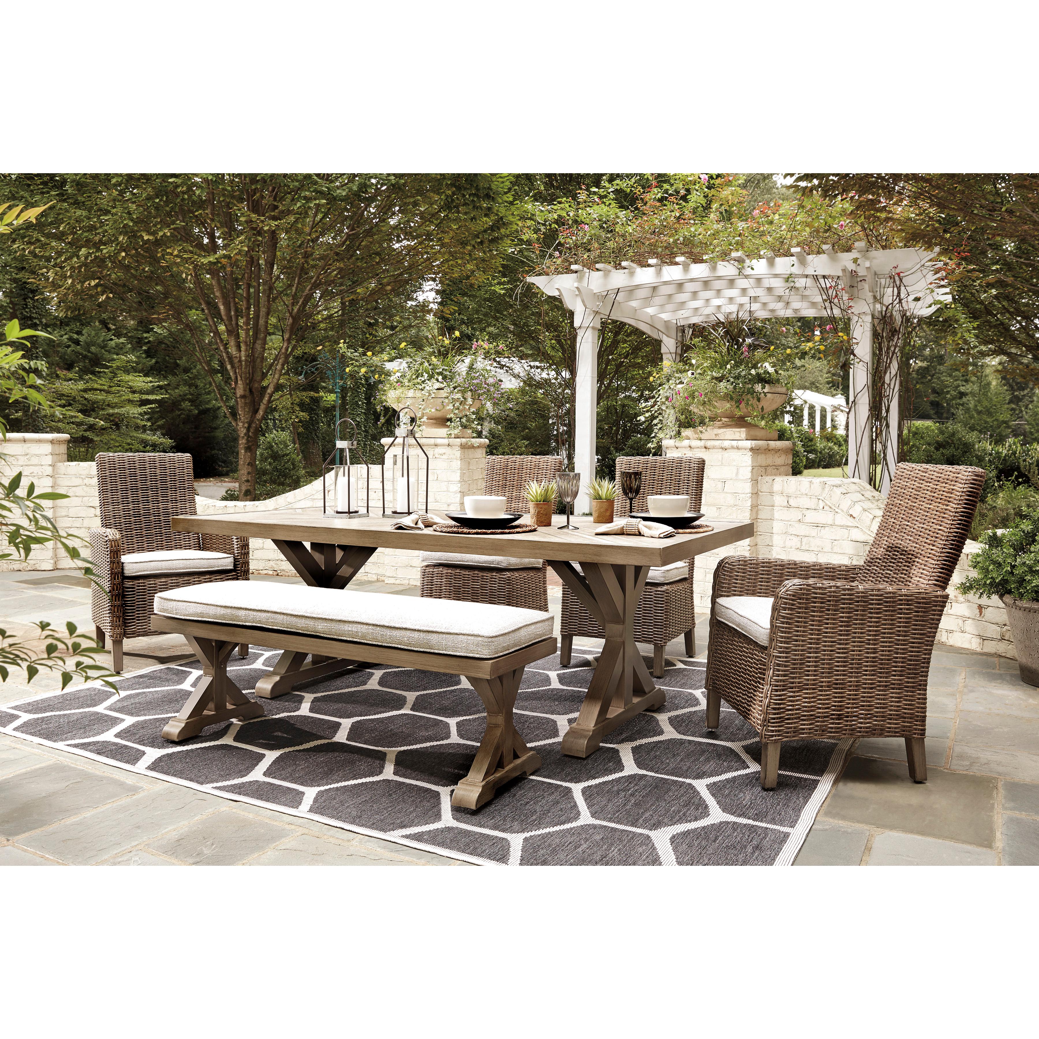  Signature Design by Ashley Beachcroft P791-625 Rectangular Dining Table with Umbrella Option IMAGE 12