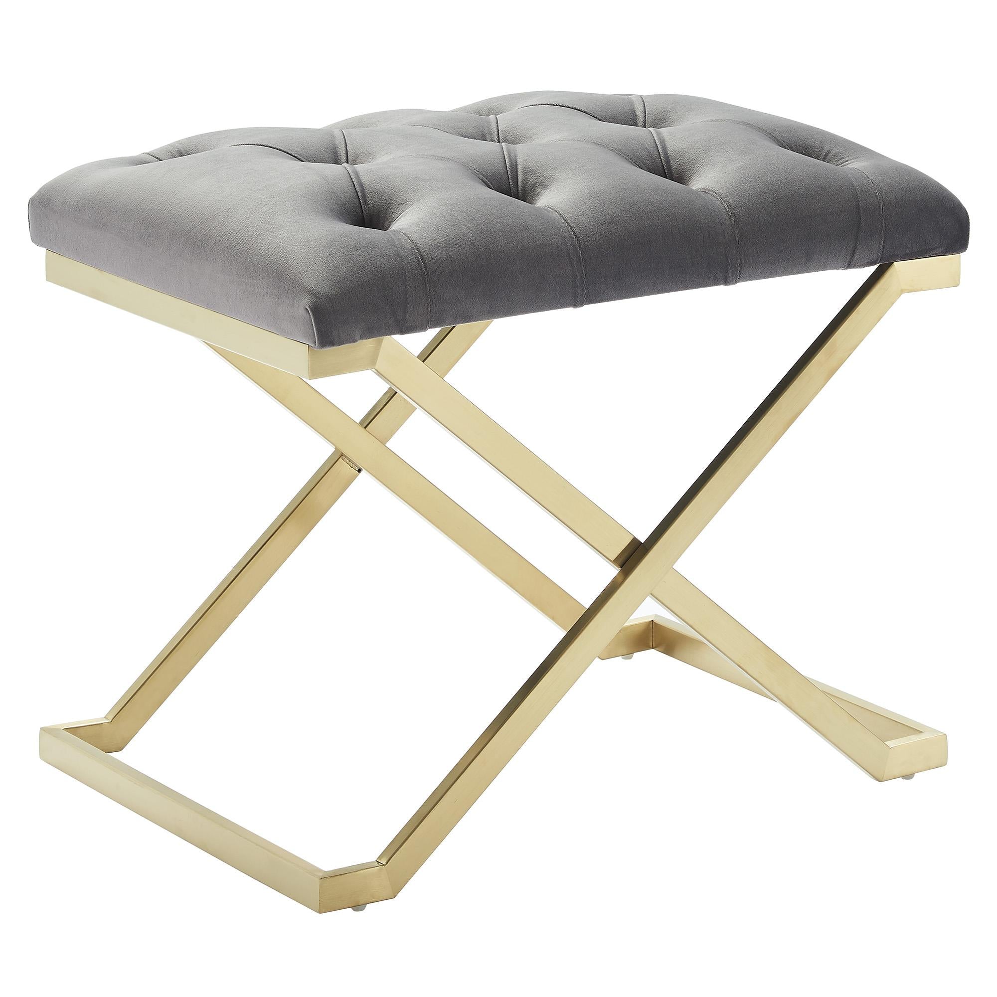  !nspire Rada 401-404GY Bench - Grey and Gold IMAGE 1