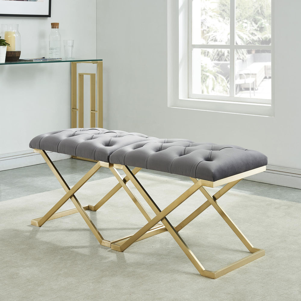  !nspire Rada 401-404GY Bench - Grey and Gold IMAGE 4
