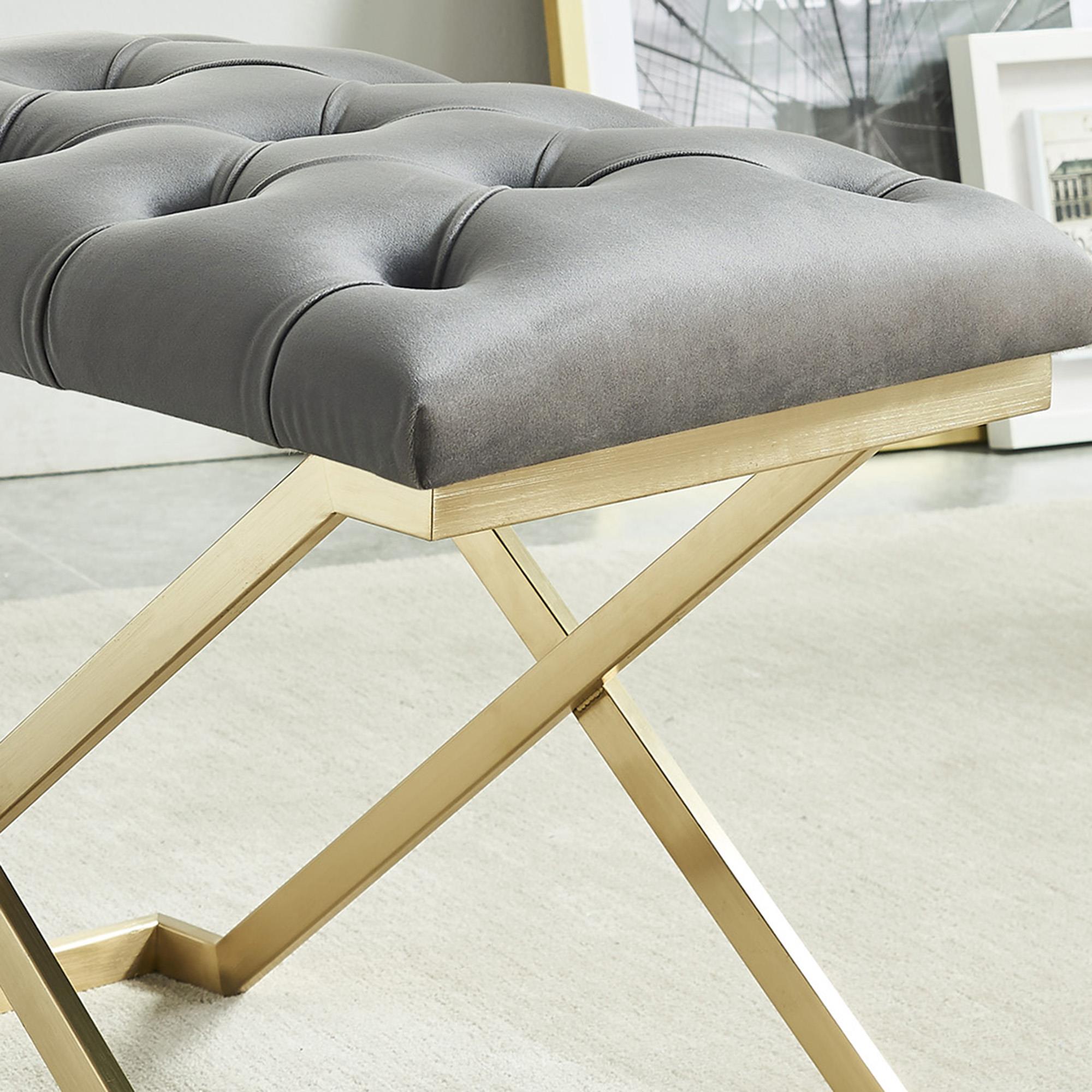  !nspire Rada 401-404GY Bench - Grey and Gold IMAGE 6
