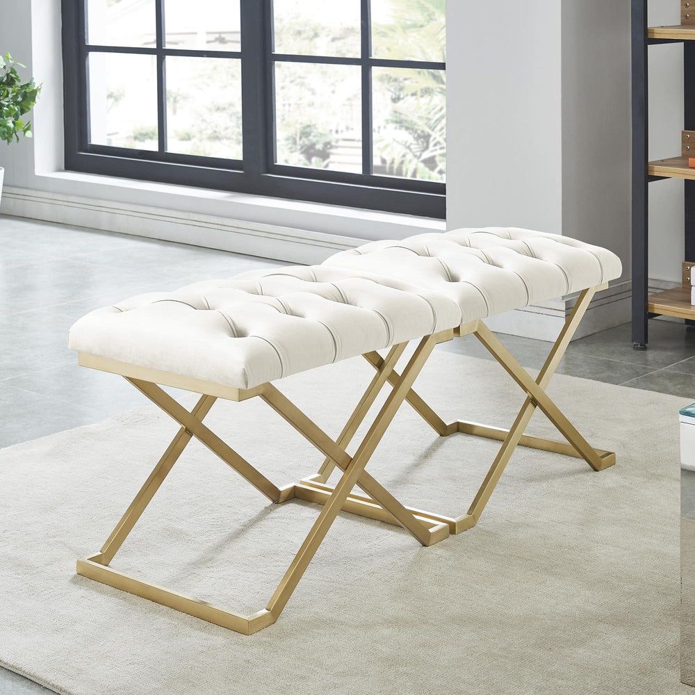 !nspire Rada 401-404IV Bench - Ivory and Gold IMAGE 4