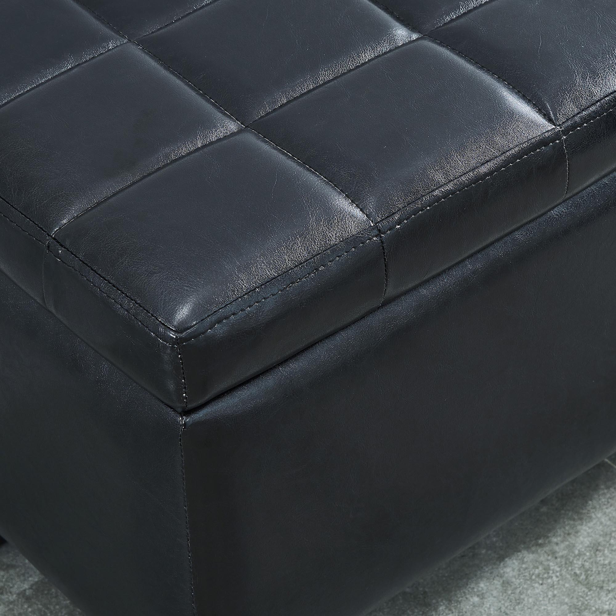  Worldwide Home Furnishings Winston 402-257BK Rectangular Storage Ottoman Bench - Black IMAGE 5