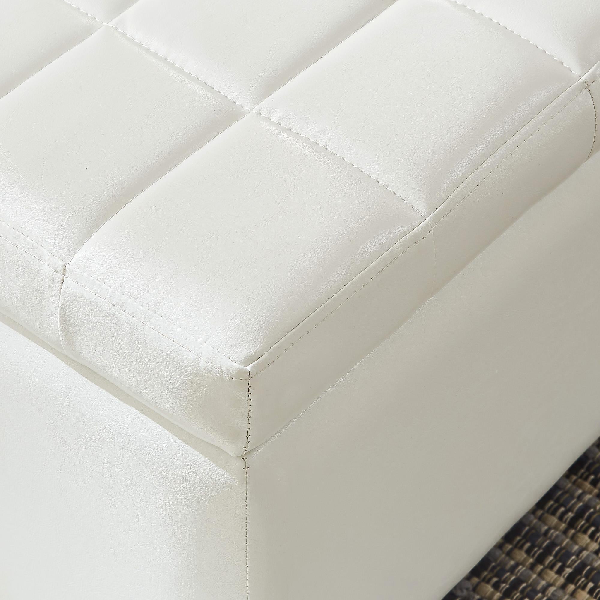 Worldwide Home Furnishings Winston 402-257WT Rectangular Storage Ottoman Bench - White IMAGE 4