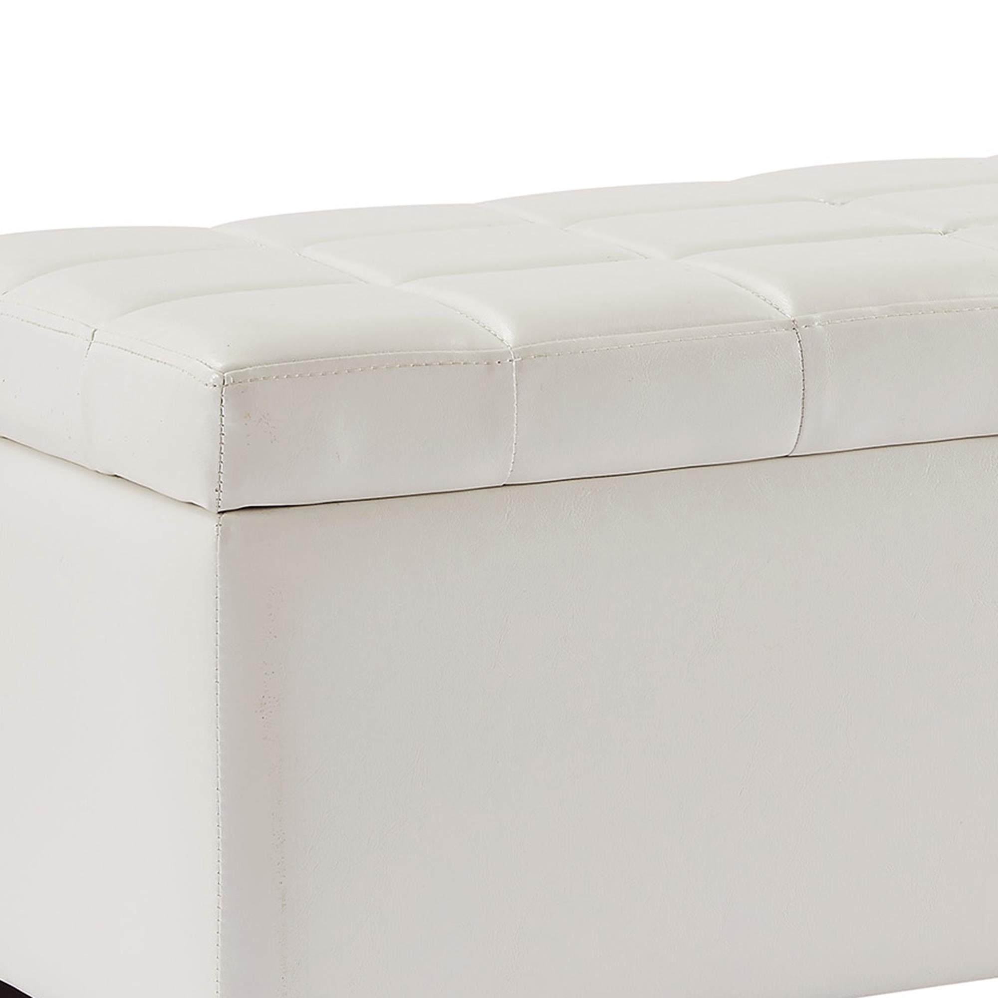  Worldwide Home Furnishings Winston 402-257WT Rectangular Storage Ottoman Bench - White IMAGE 6