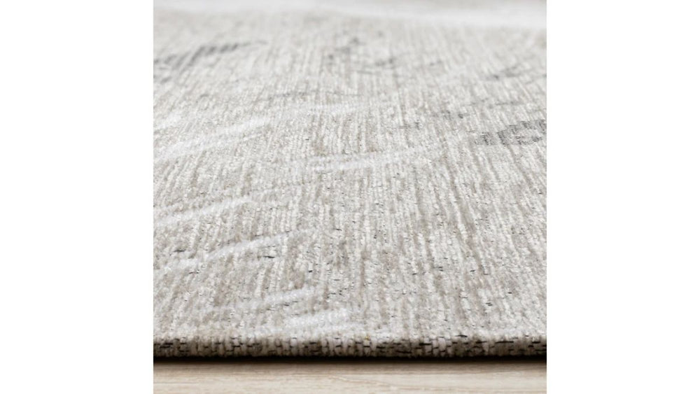 Cathedral White Taupe Beige Brush Strokes Rug
