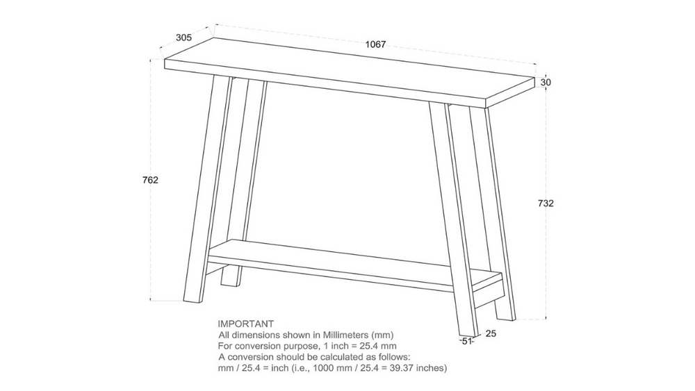 WORLDWIDE HOME FURNISHINGS VOLSA CONSOLE TABLE